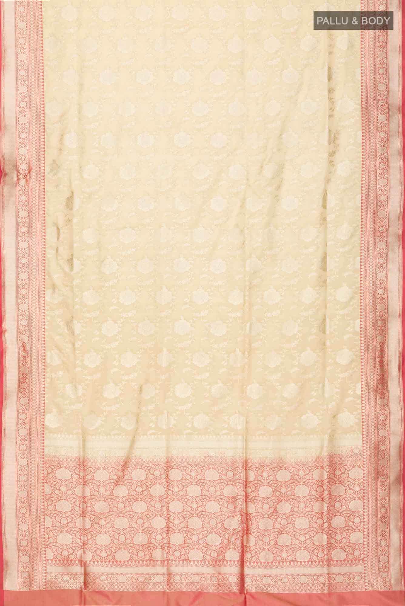 Beige Banarasi Silk Saree