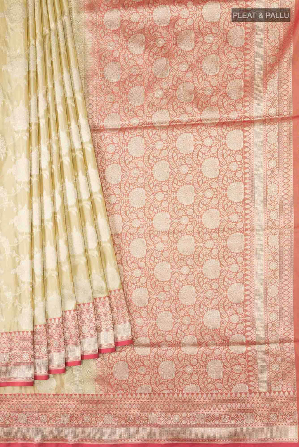 Beige Banarasi Silk Saree