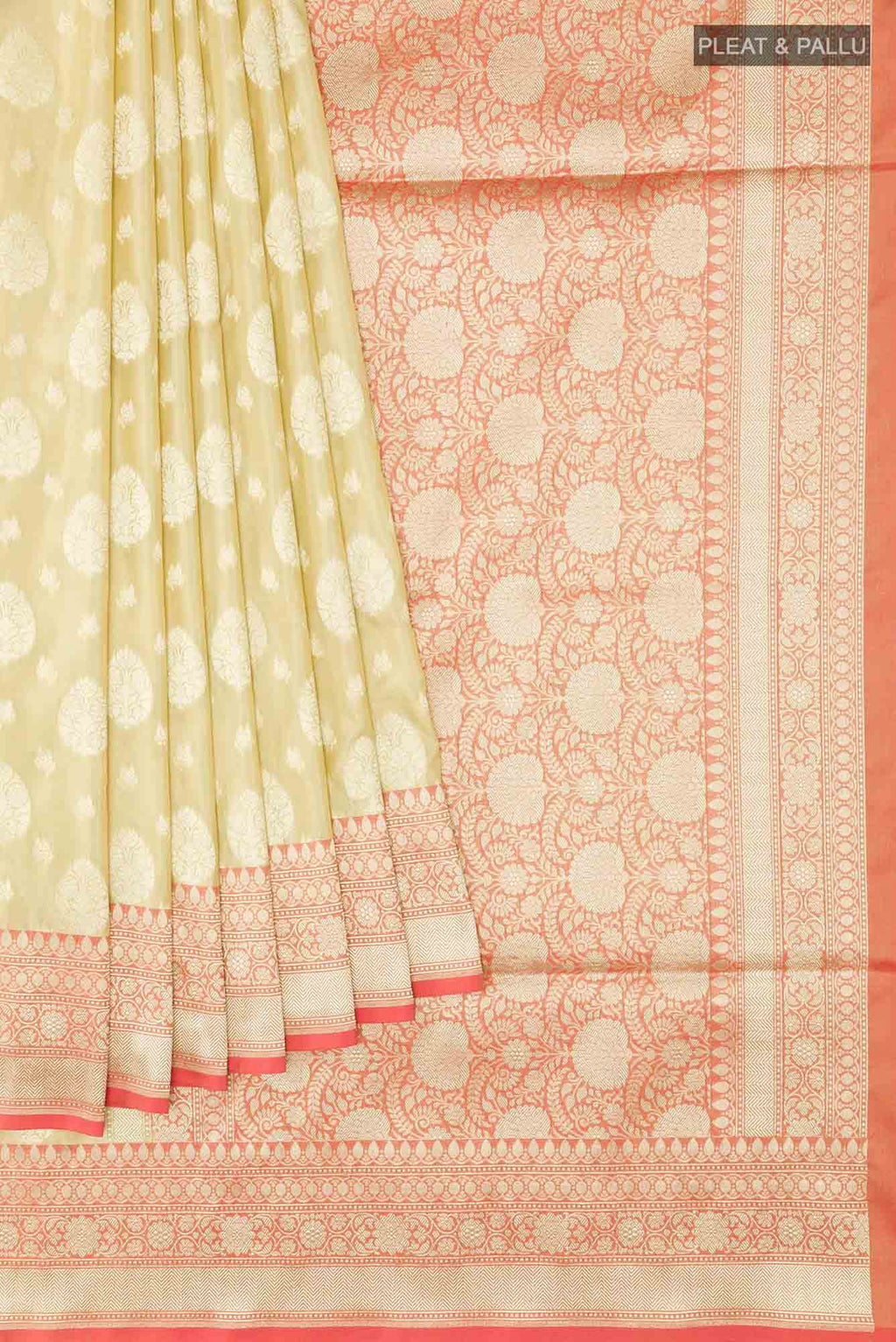 Beige Blended Banarasi Silk Saree