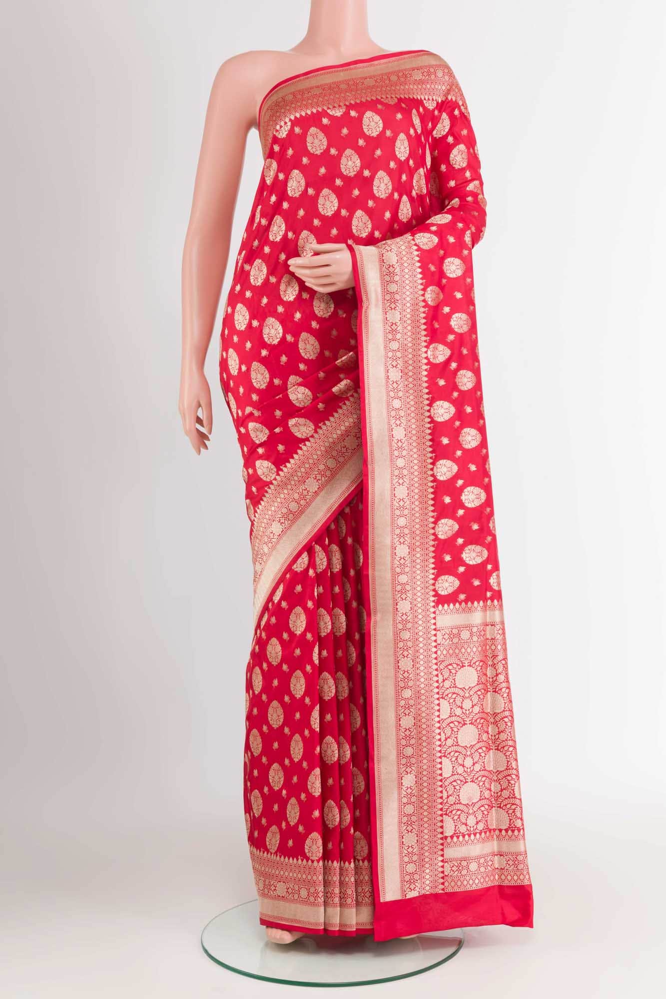 Red Blended Banarasi Silk Saree