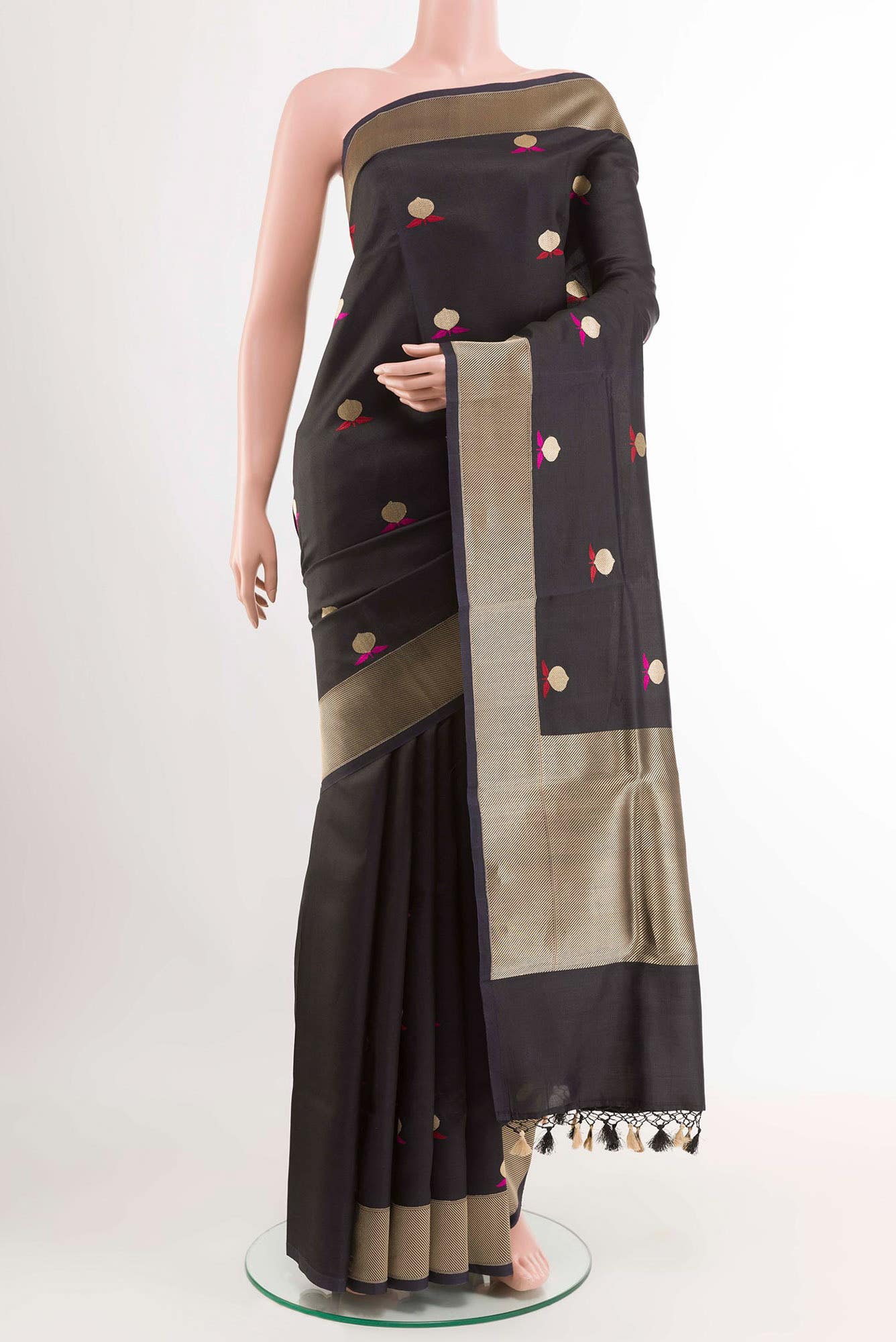Black Banarasi Silk Saree