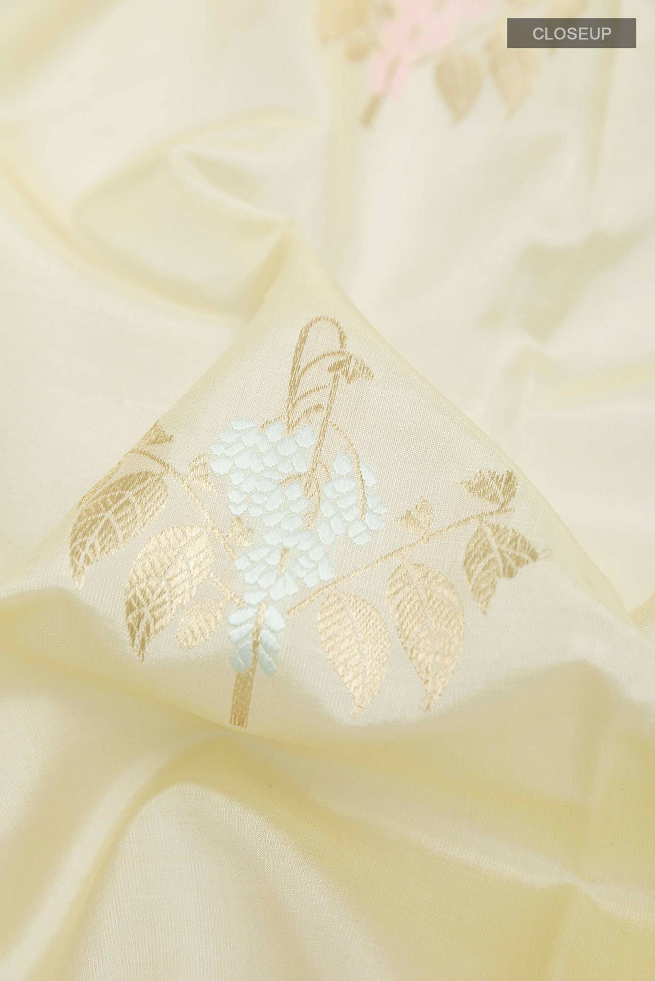 Off White Banarasi Silk Saree