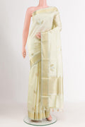Off White Banarasi Silk Saree