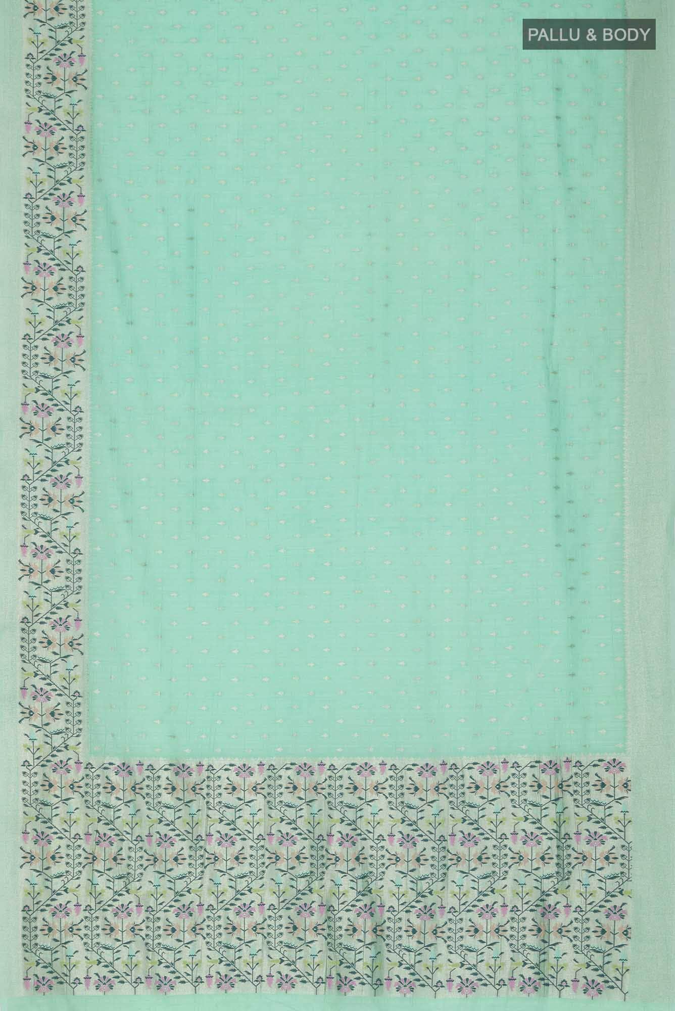 Green Blended Tussar Silk Saree