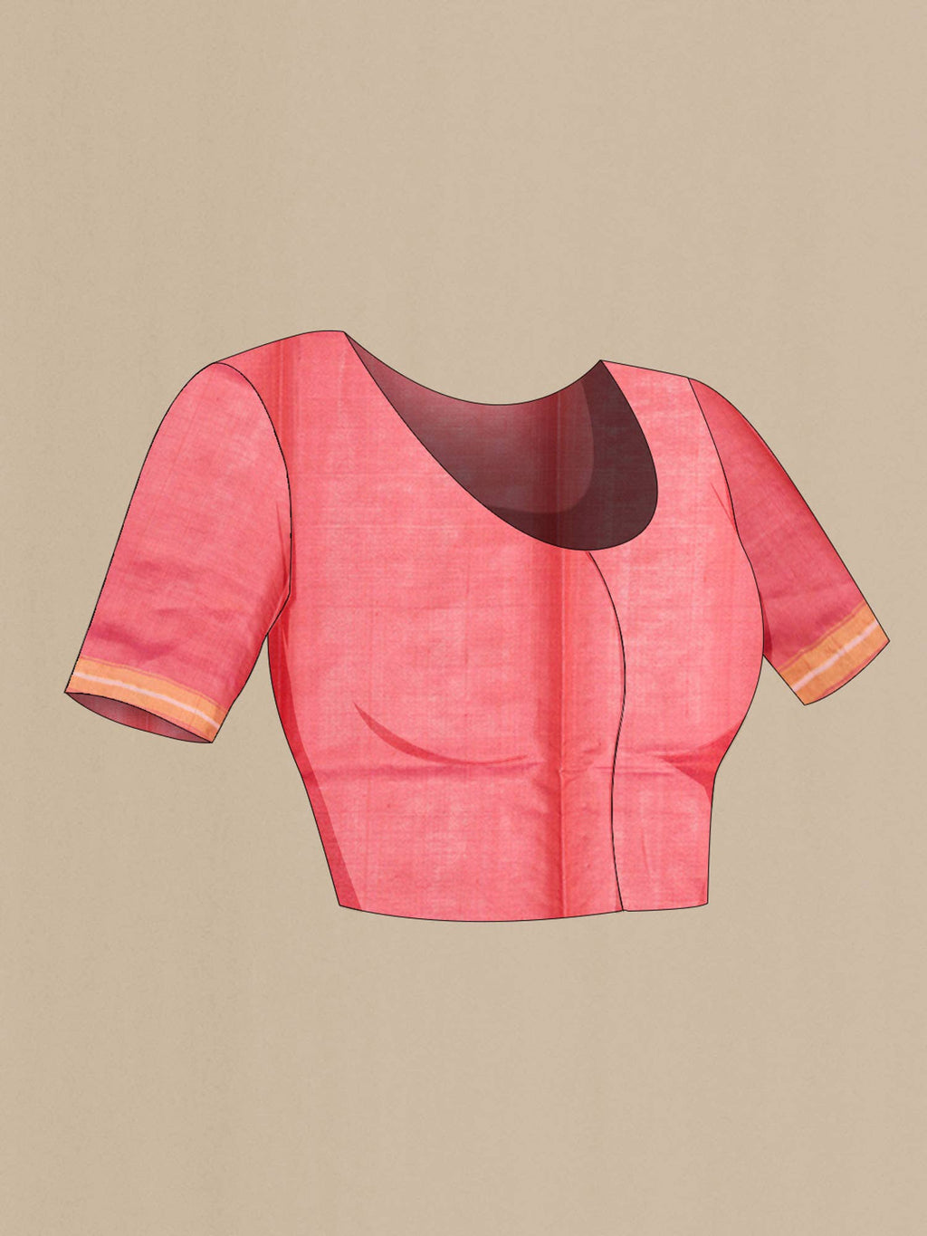 Peach Tussar Saree