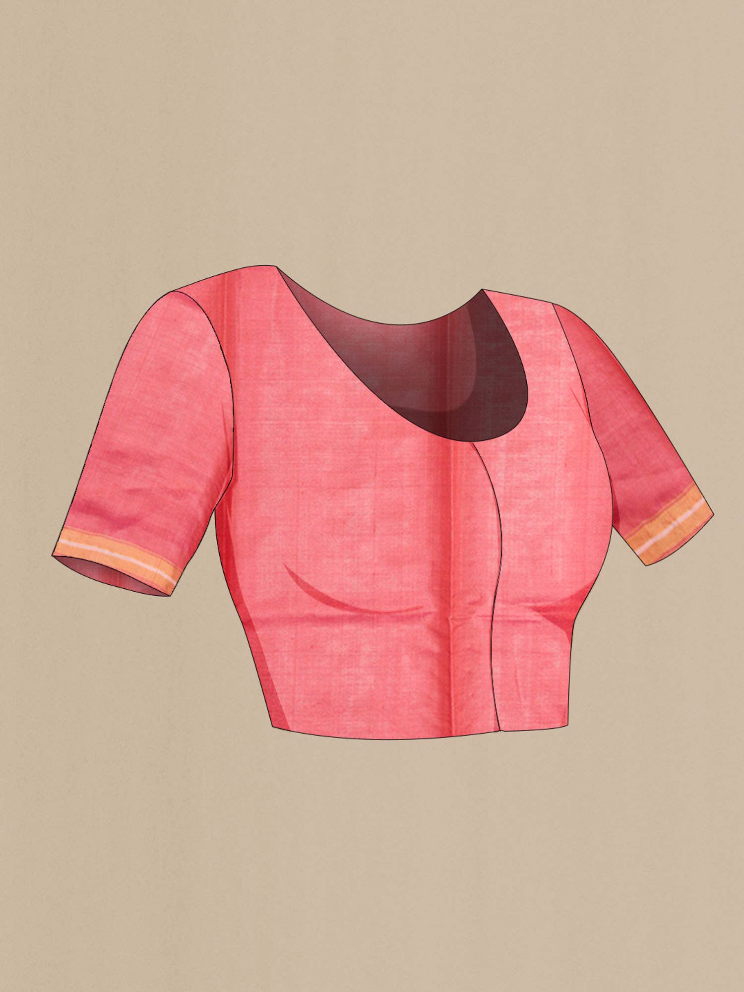 Peach Tussar Saree