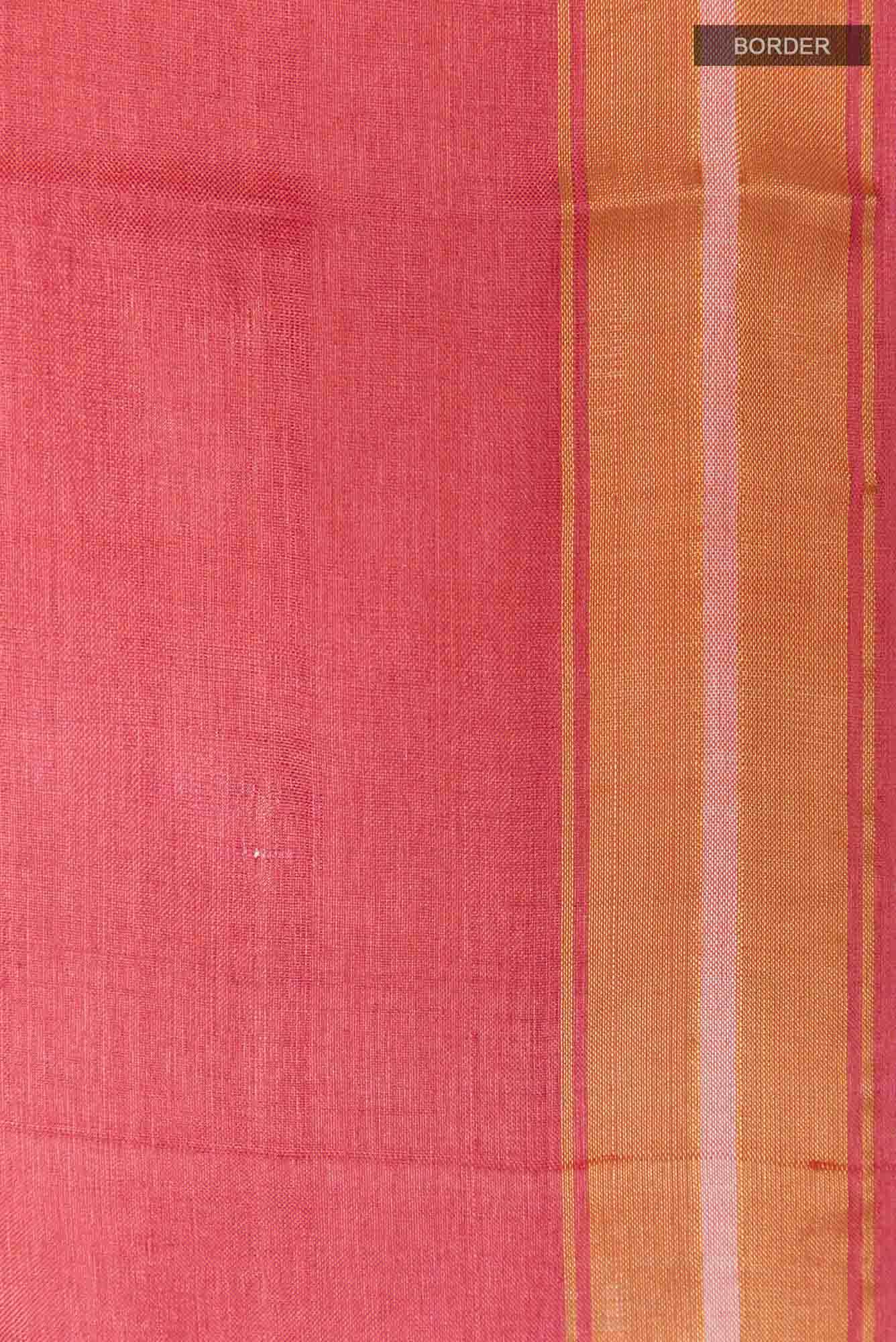 Peach Tussar Saree