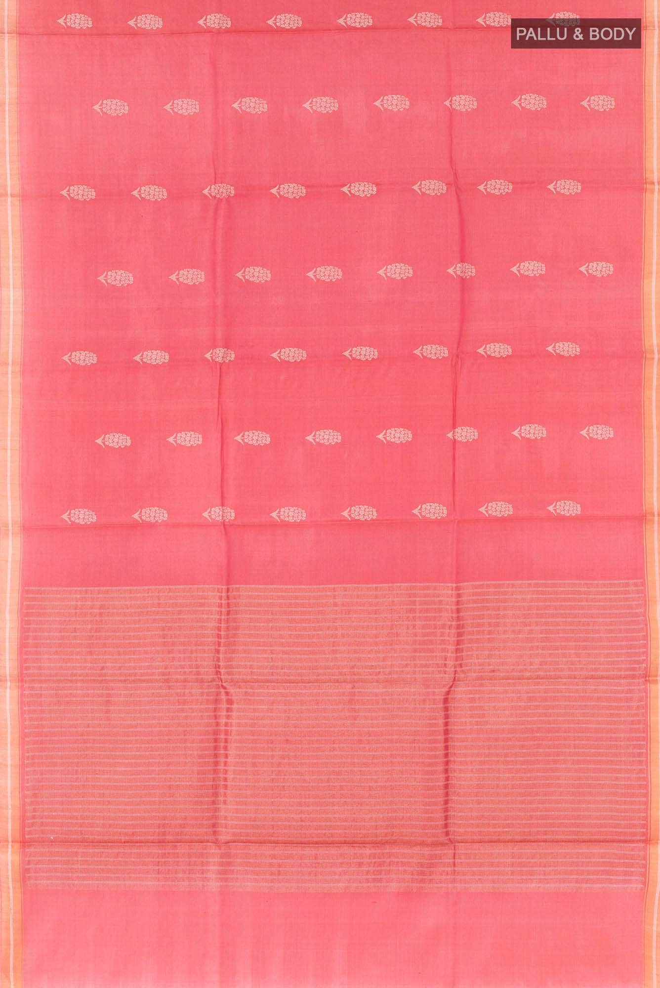 Peach Tussar Saree