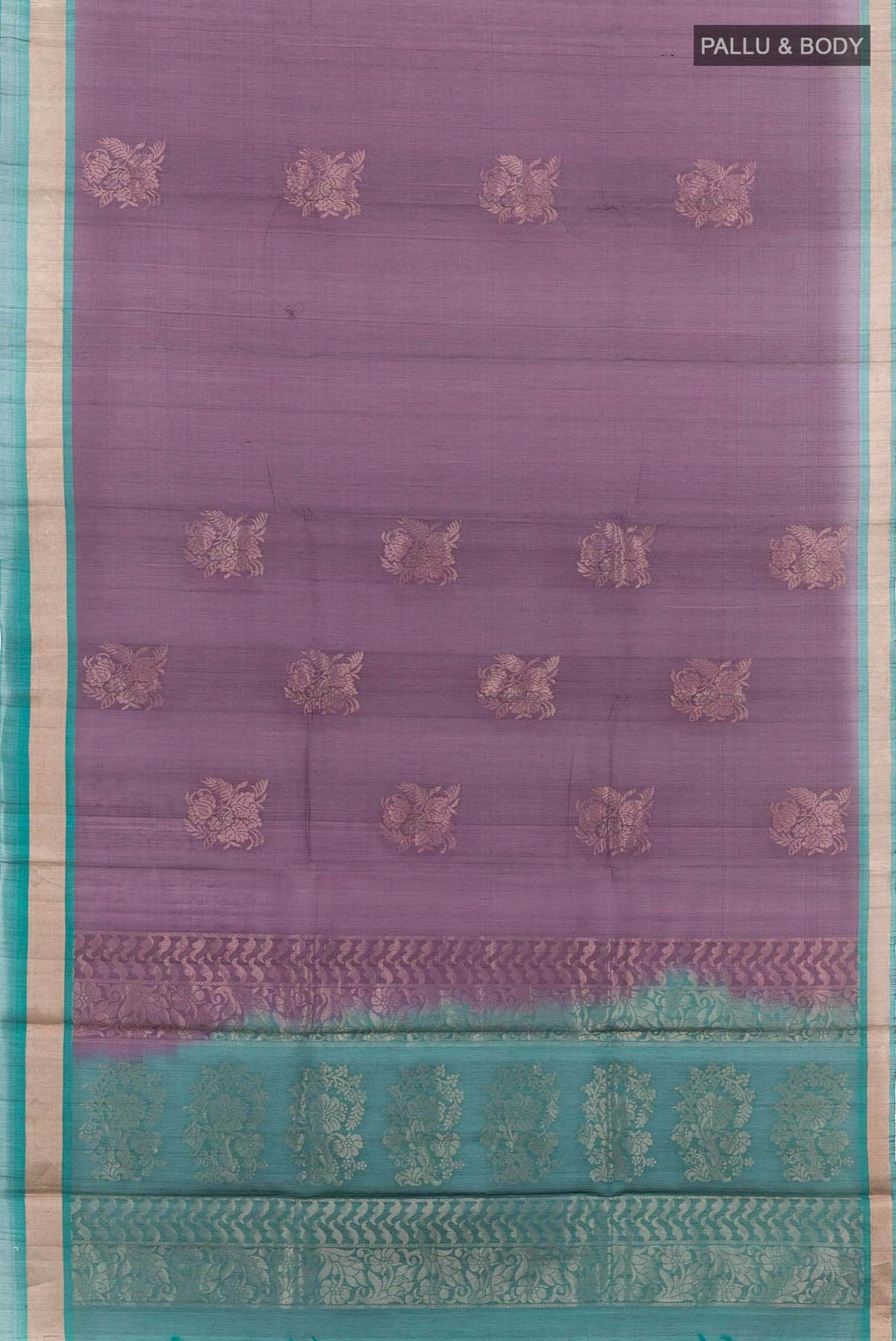 Purple Blended Kora Cotton Saree