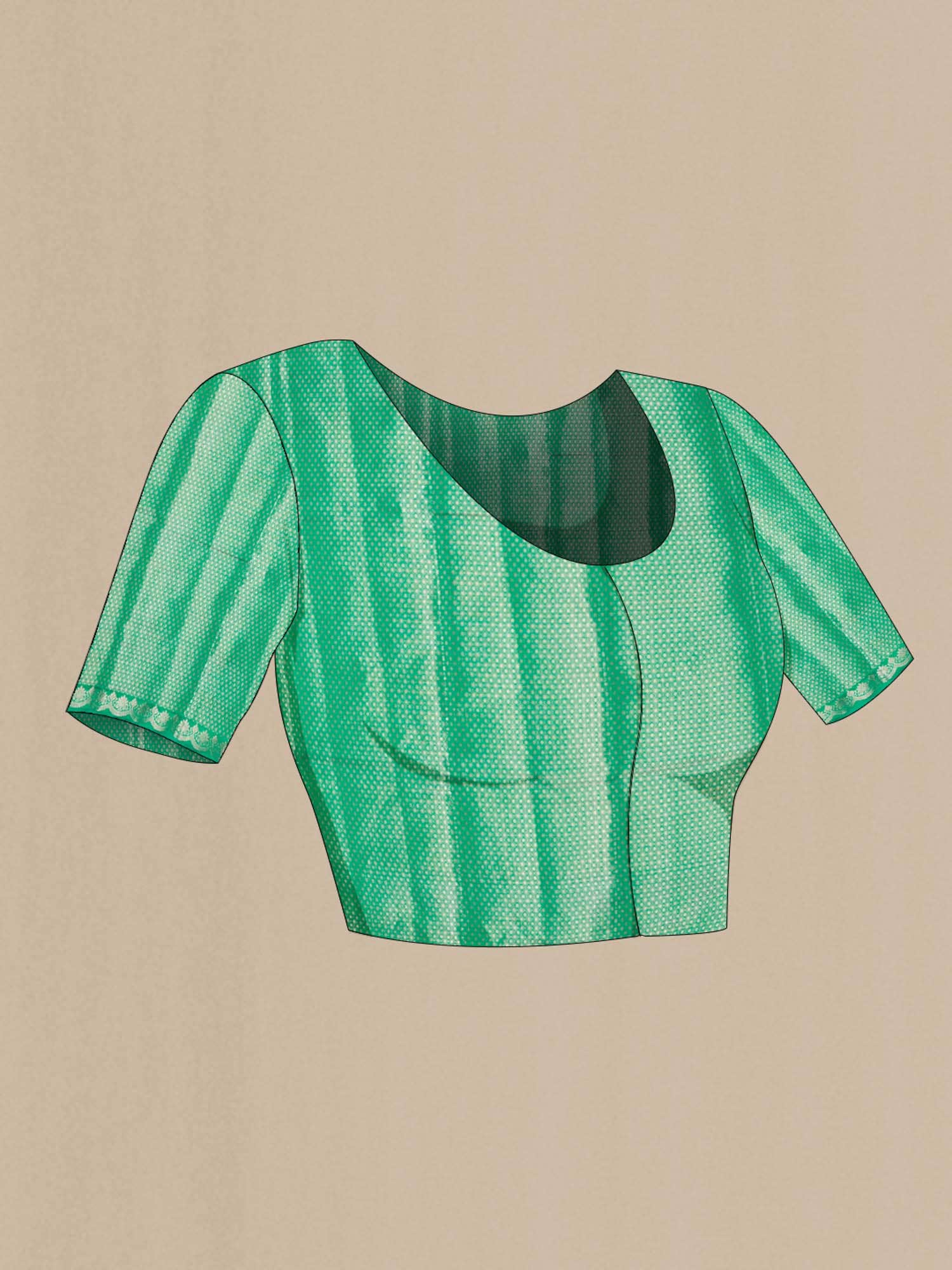 Green Banarasi Raw Silk Saree