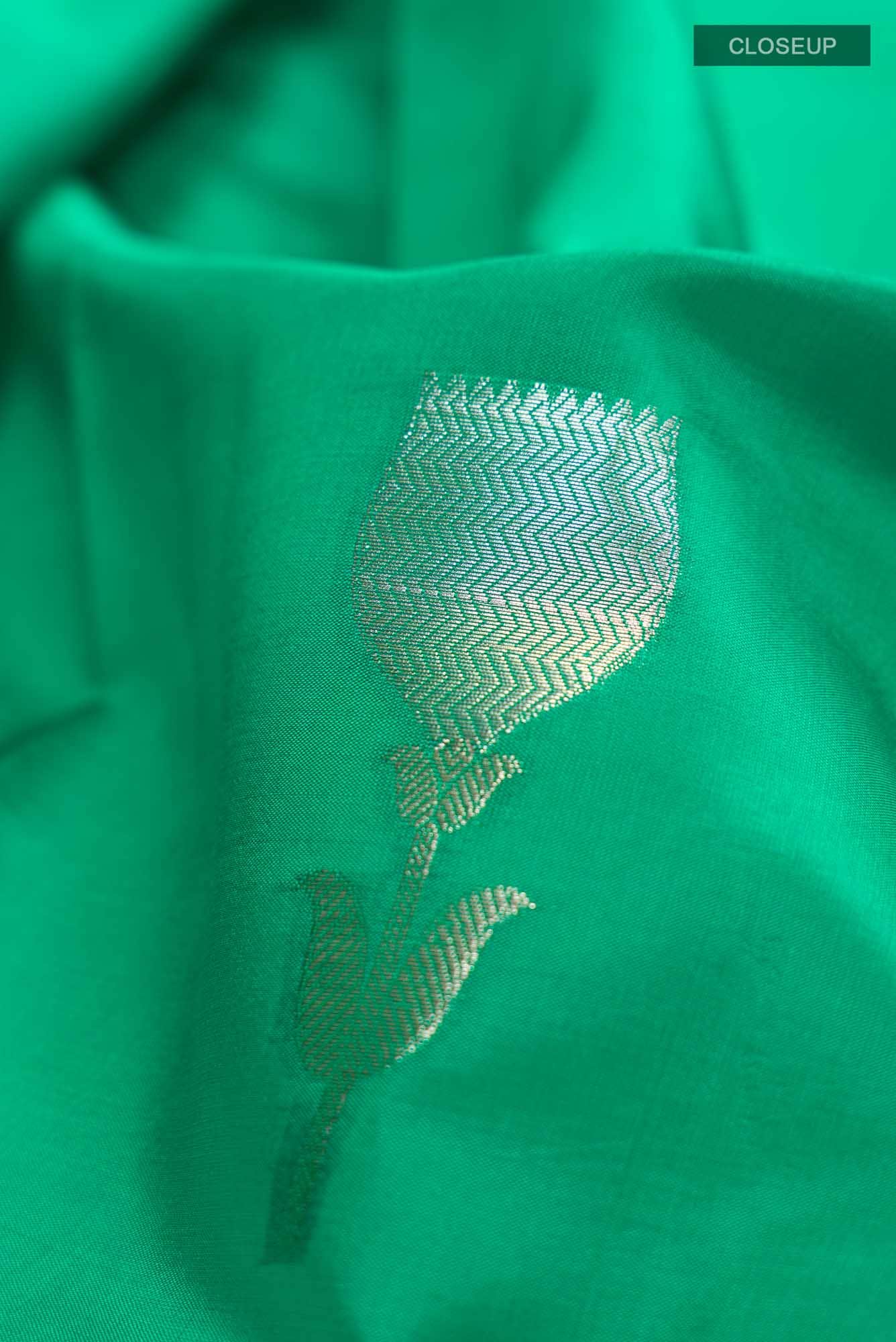 Green Banarasi Raw Silk Saree