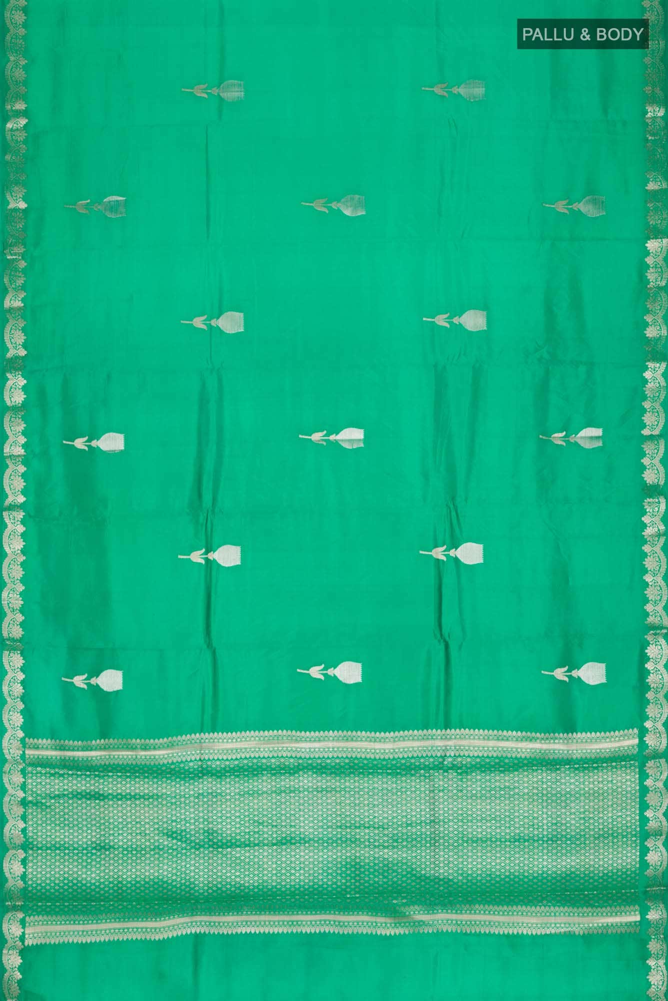 Green Banarasi Raw Silk Saree
