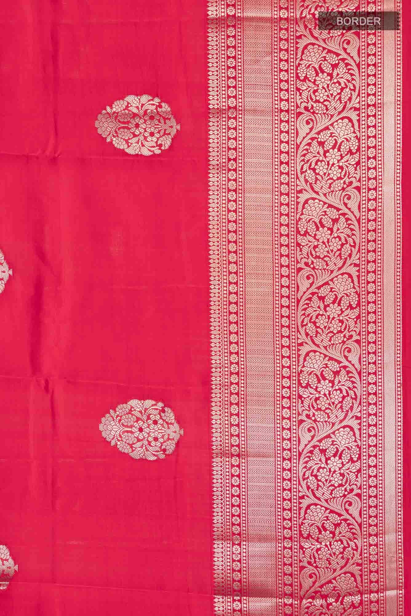 Red Banarasi Raw Silk Saree