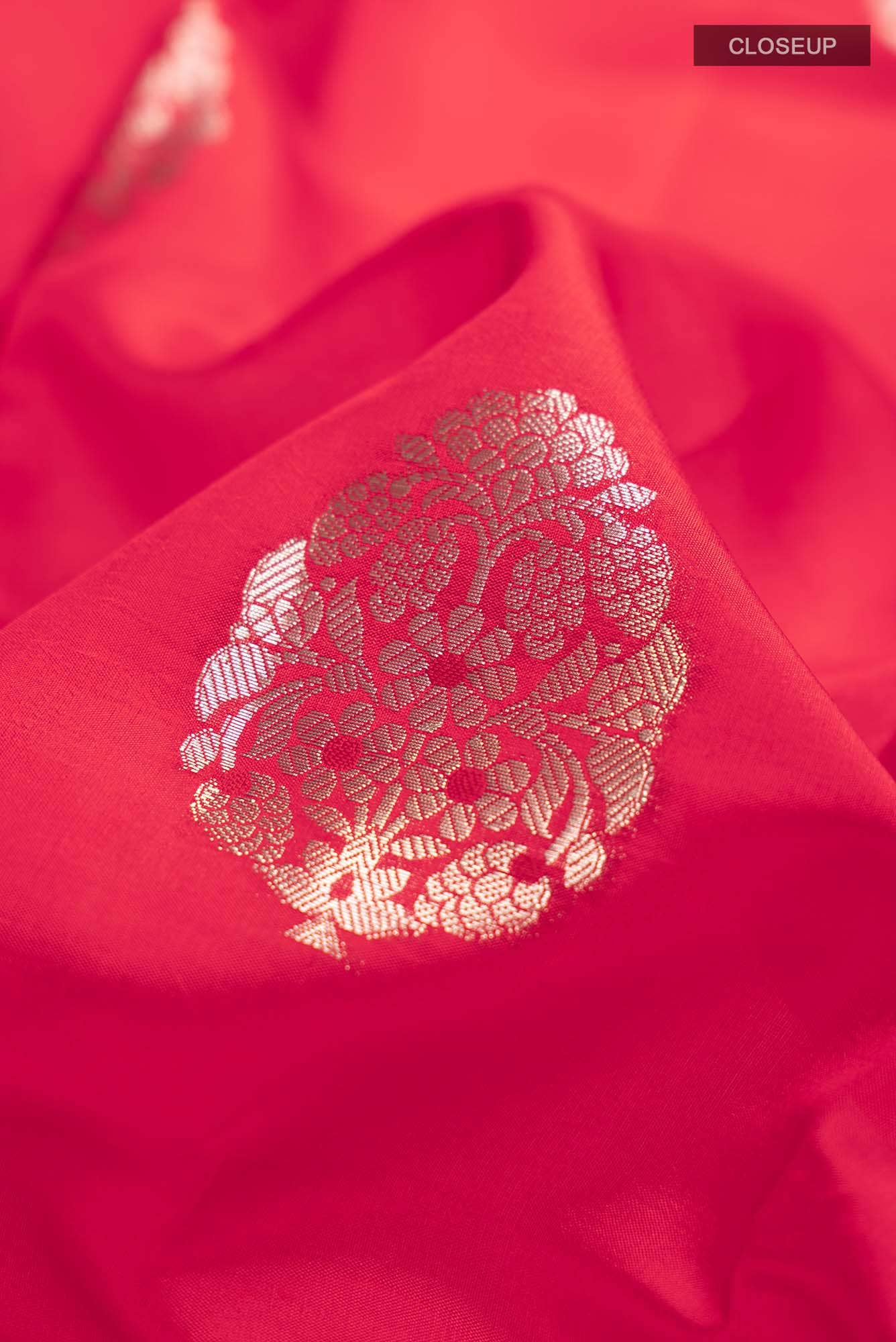 Red Banarasi Raw Silk Saree