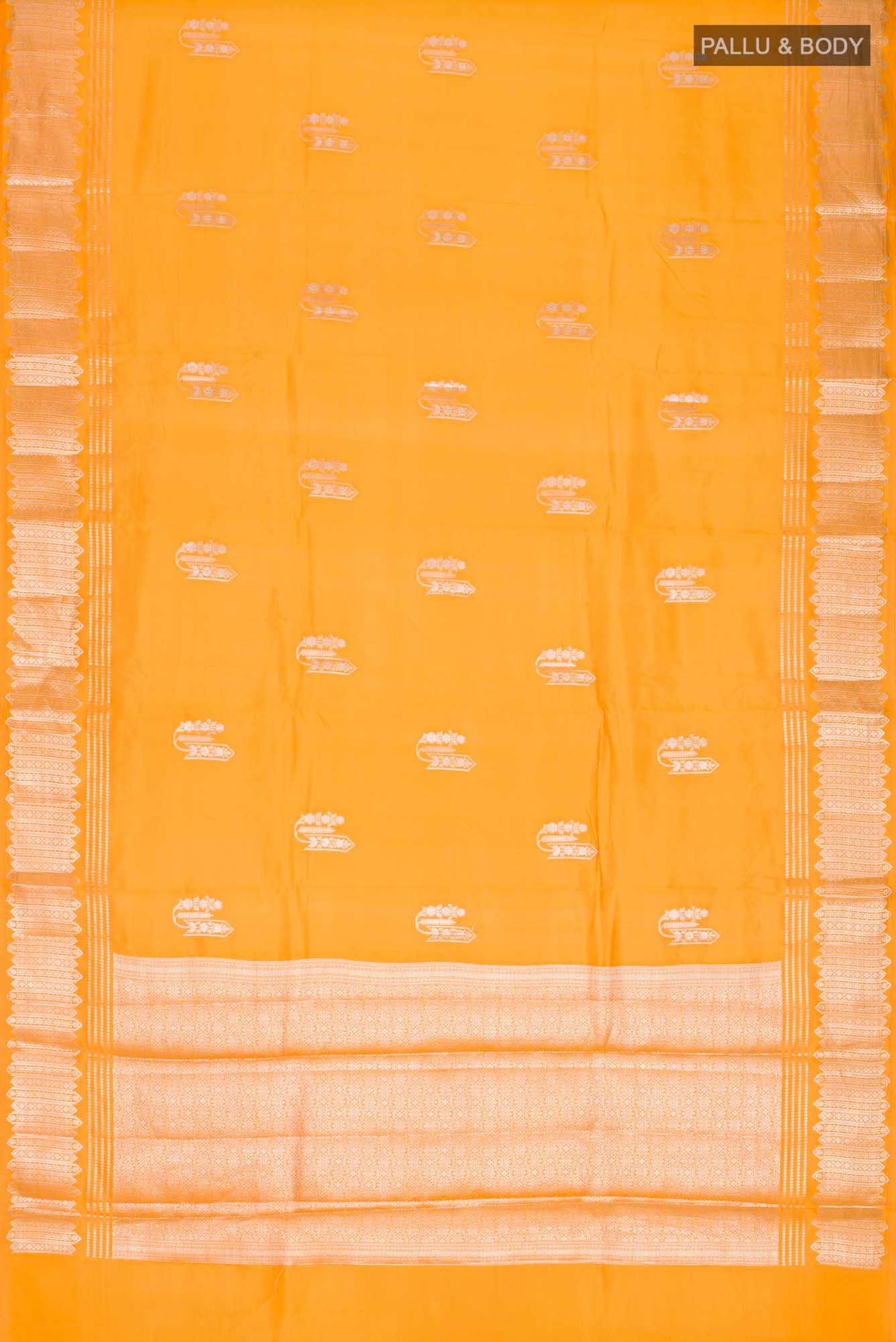 Orange Banarasi Raw Silk Saree