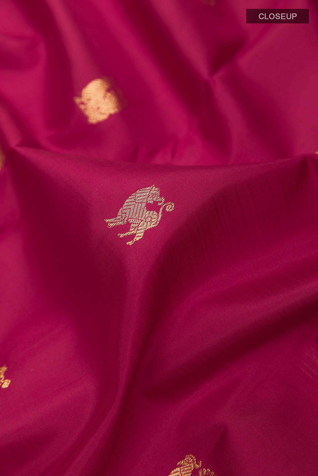 Dark Pink Kanchipuram Silk Saree