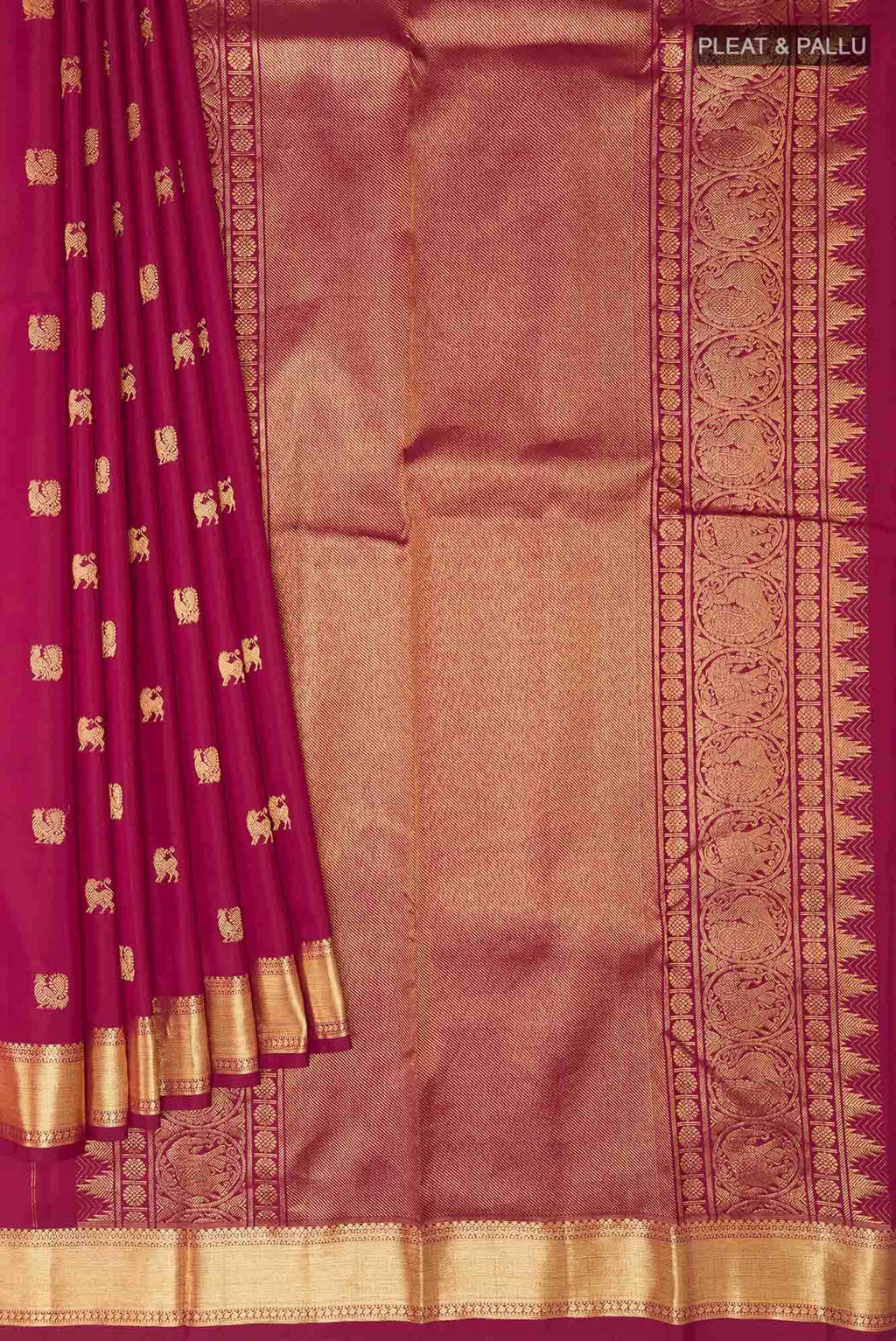 Dark Pink Kanchipuram Silk Saree