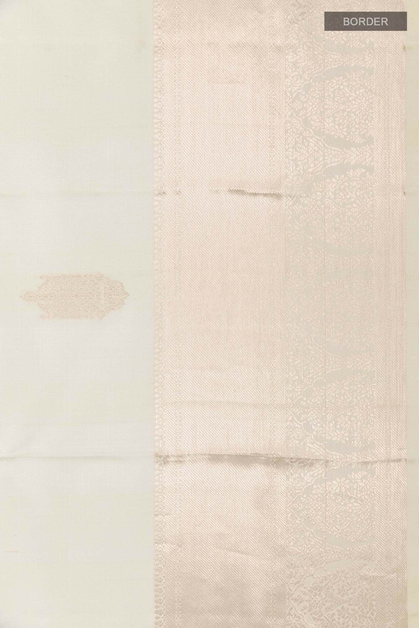 Off White Kanchipuram Silk Saree