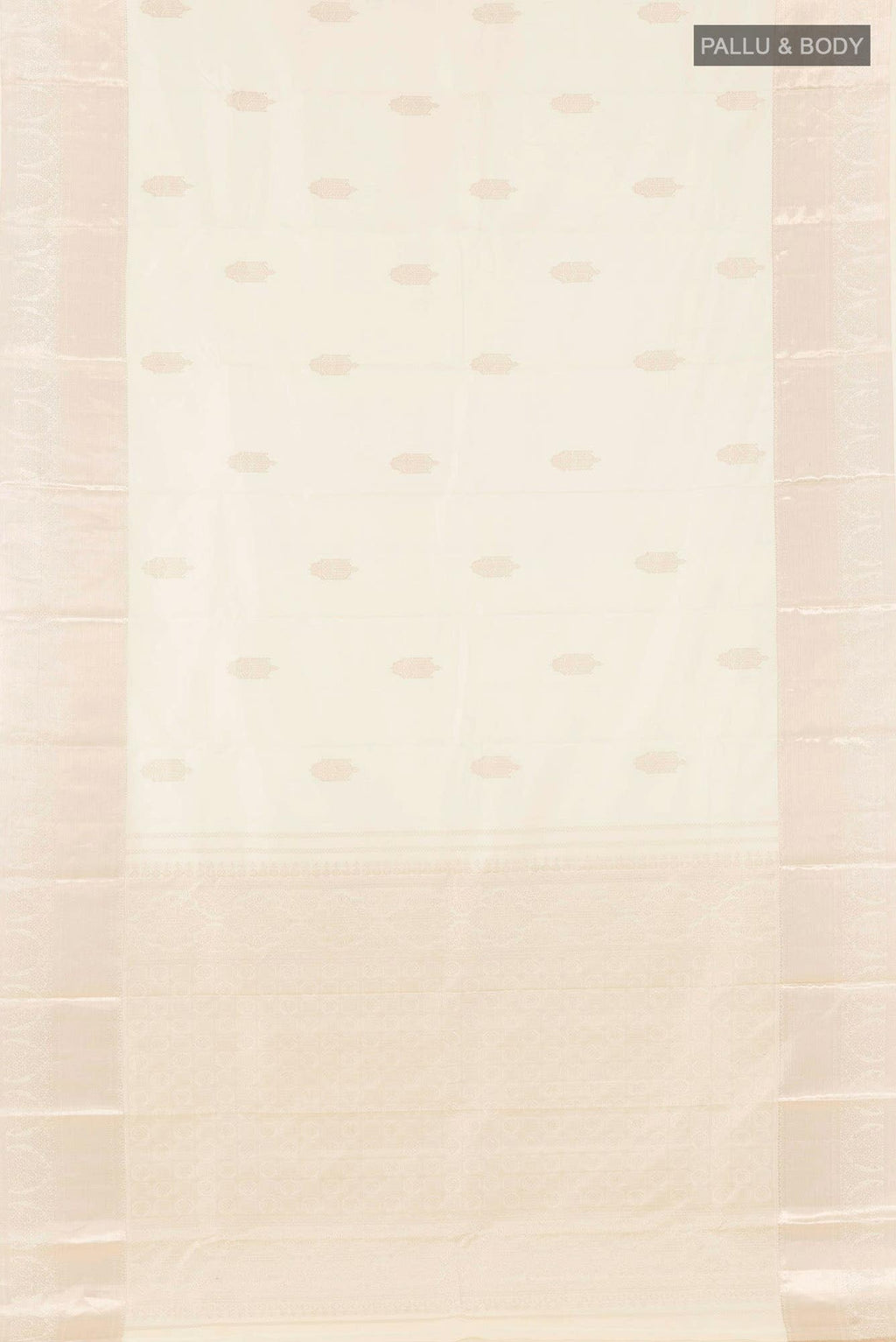 Off White Kanchipuram Silk Saree