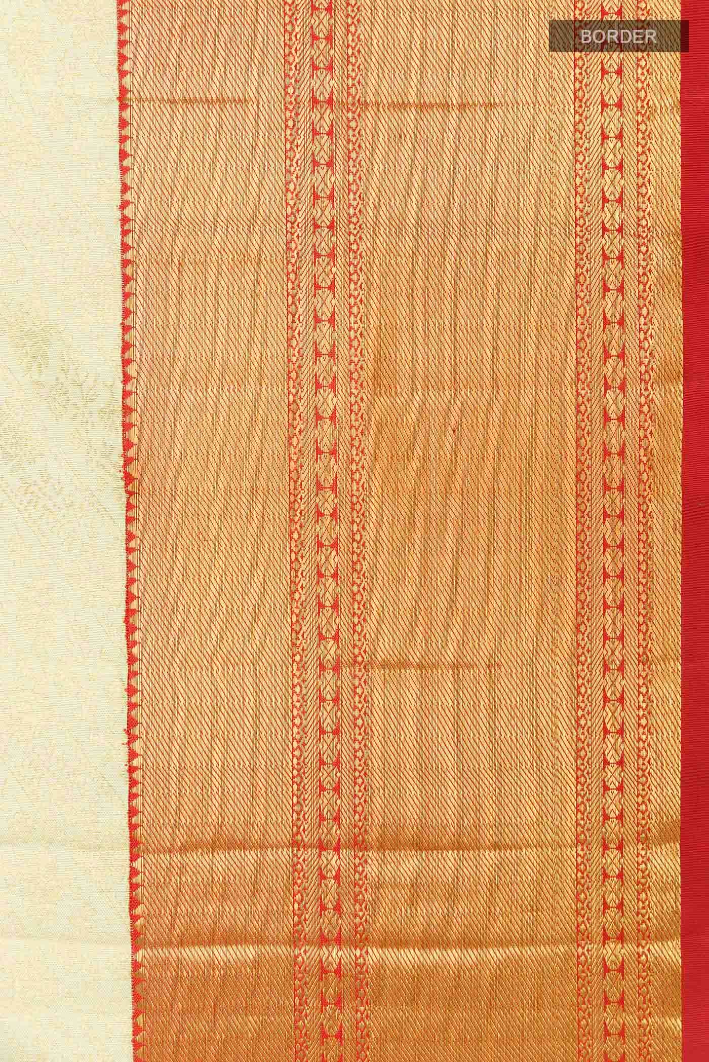 Pearl White Kanchipuram Silk Saree