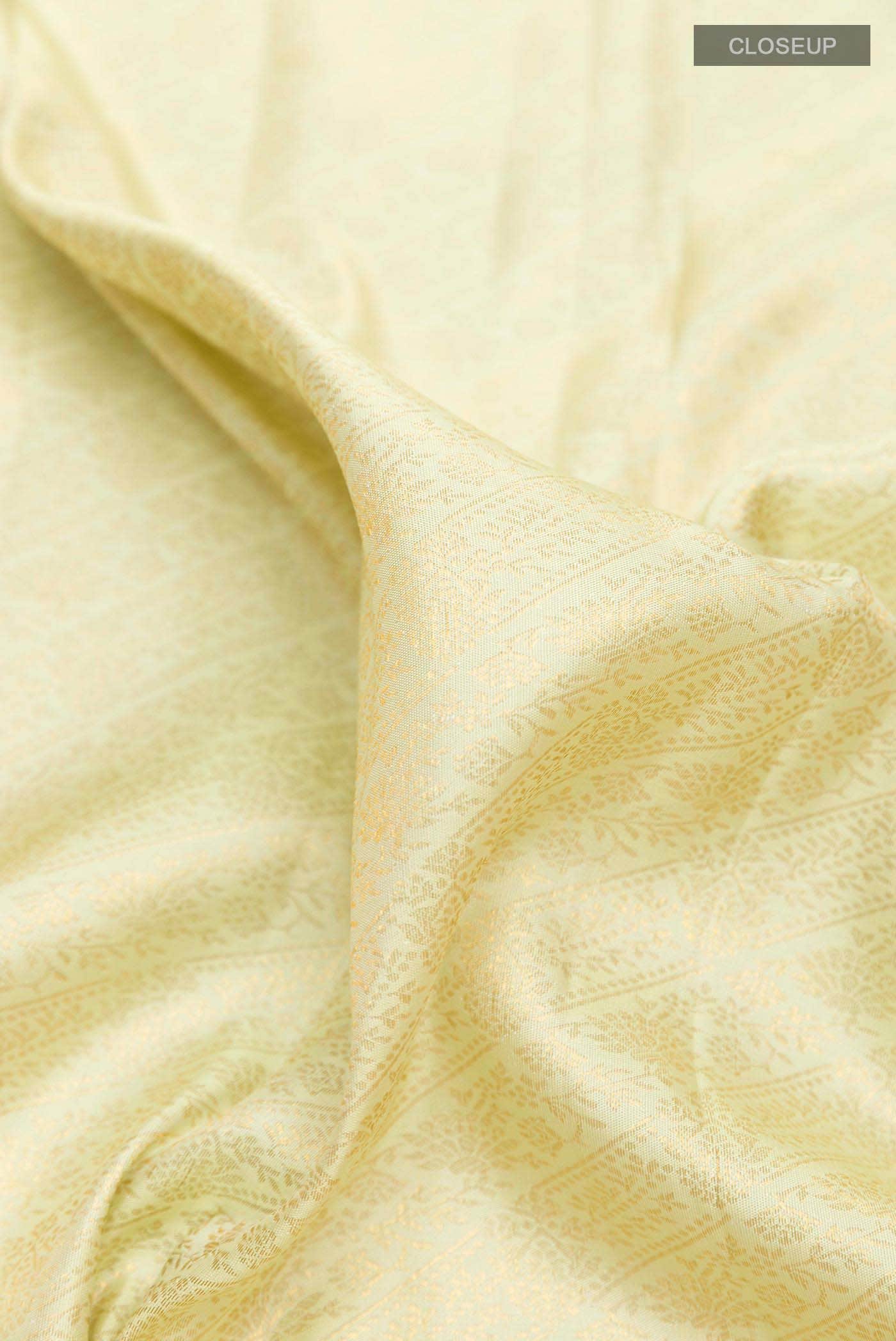 Pearl White Kanchipuram Silk Saree