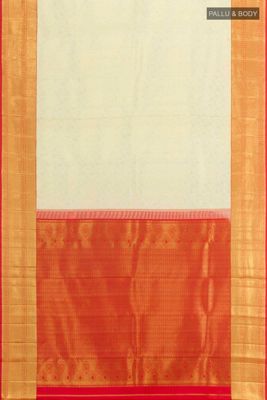 Pearl White Kanchipuram Silk Saree