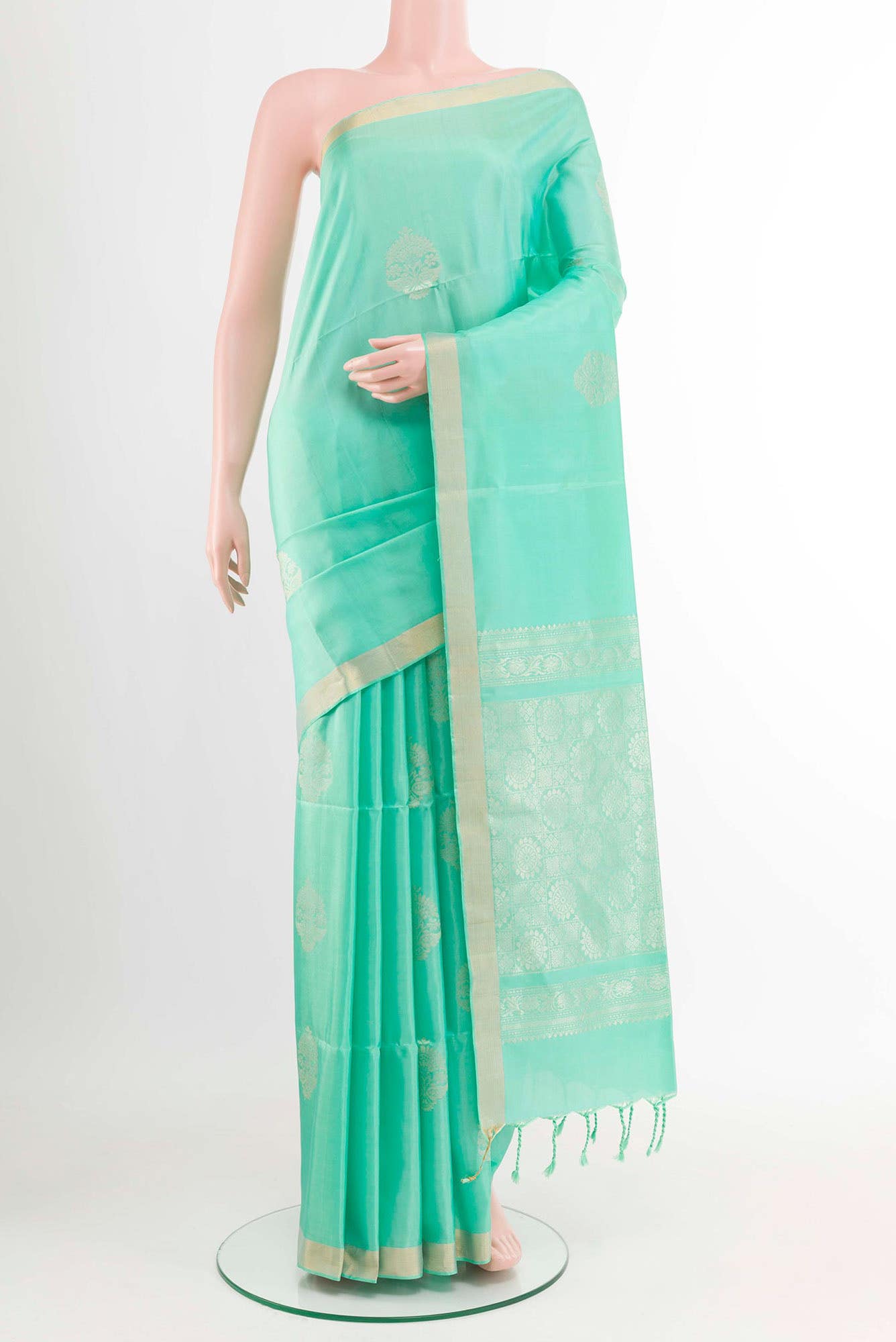 Sea Green Soft Silk Saree