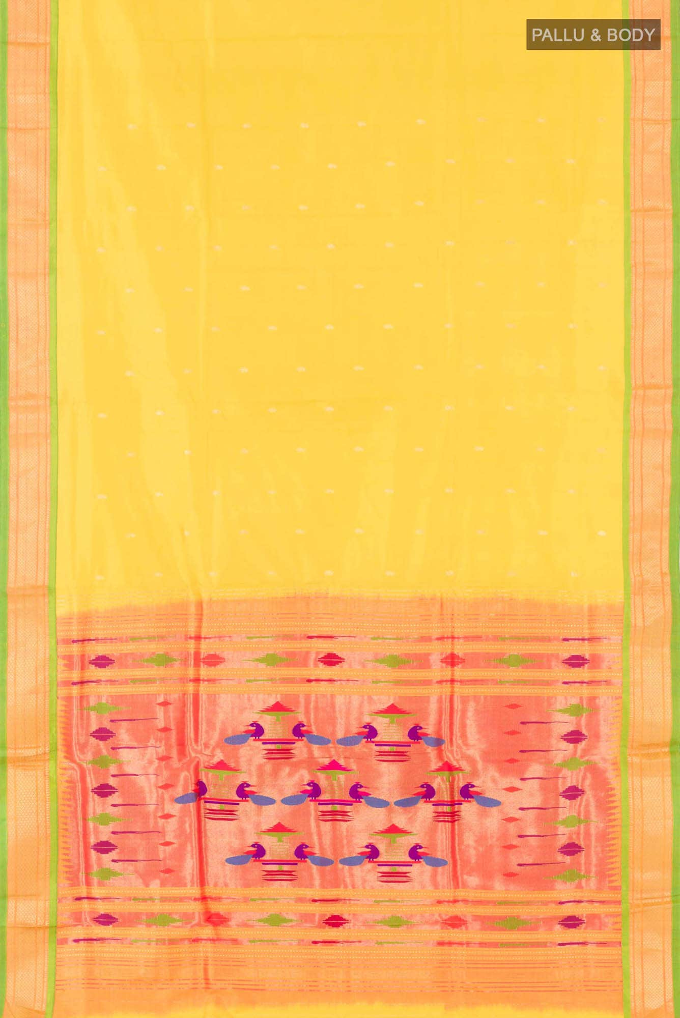 Yellow Paithani Silk Saree