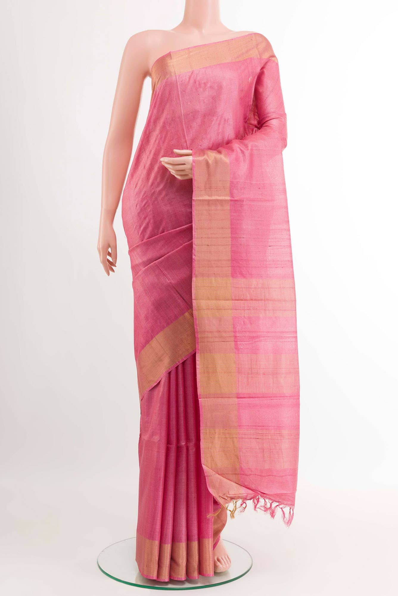 Pink Tussar Saree