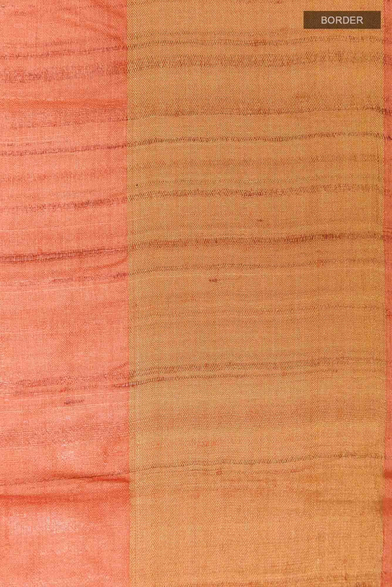 Rust Tussar Saree