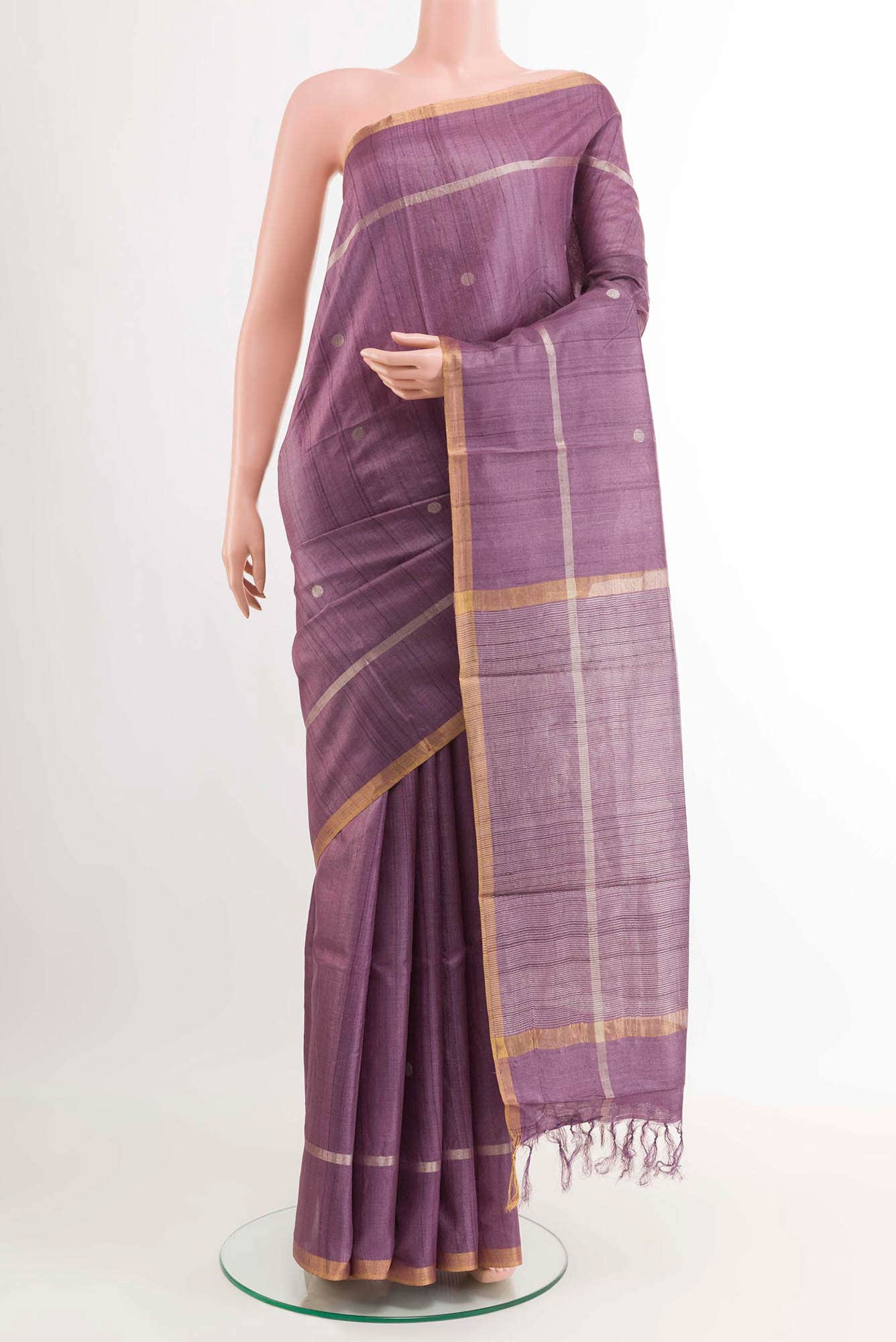 Lavender Tussar Saree