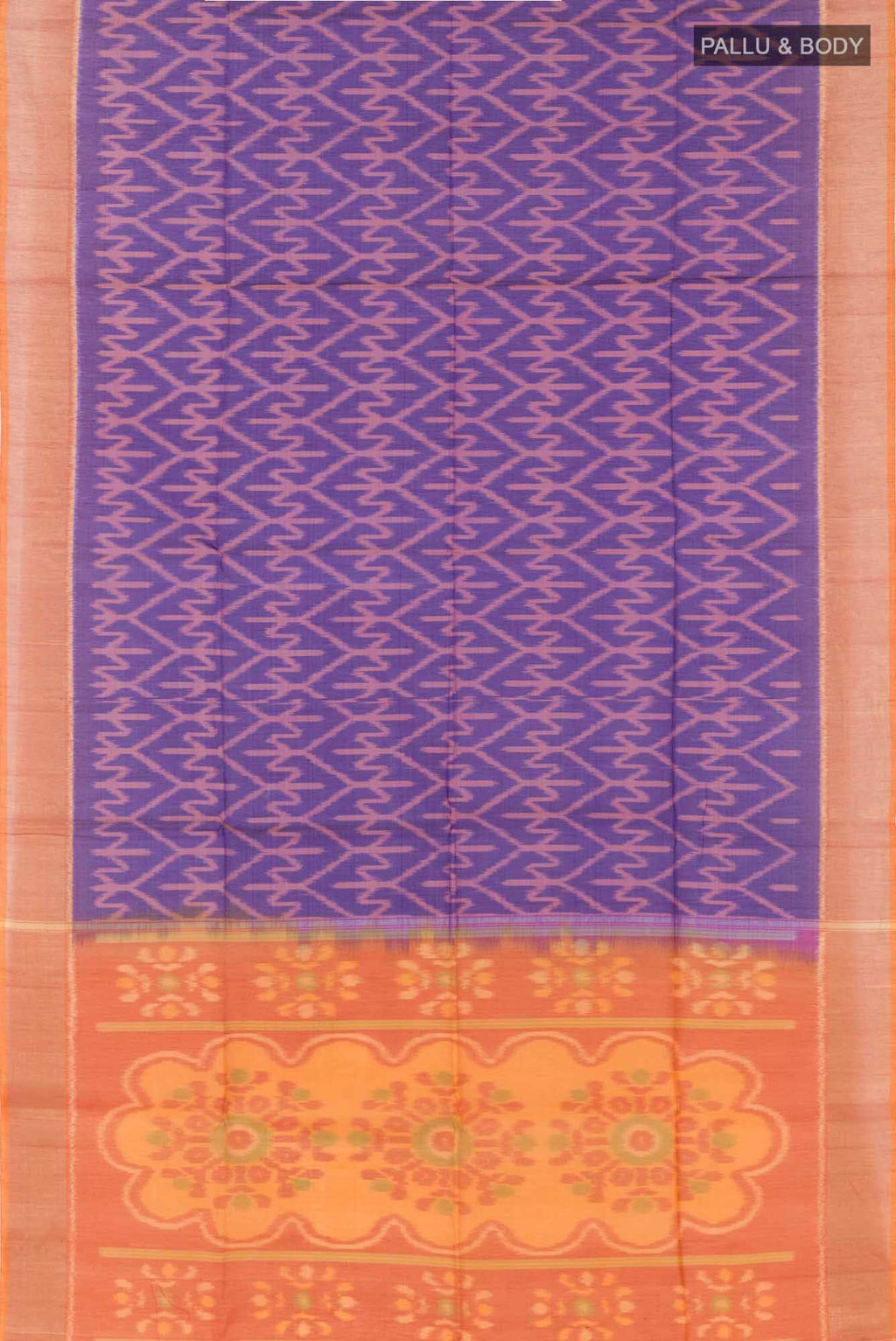 Dark Blue Blended Kora Cotton Saree