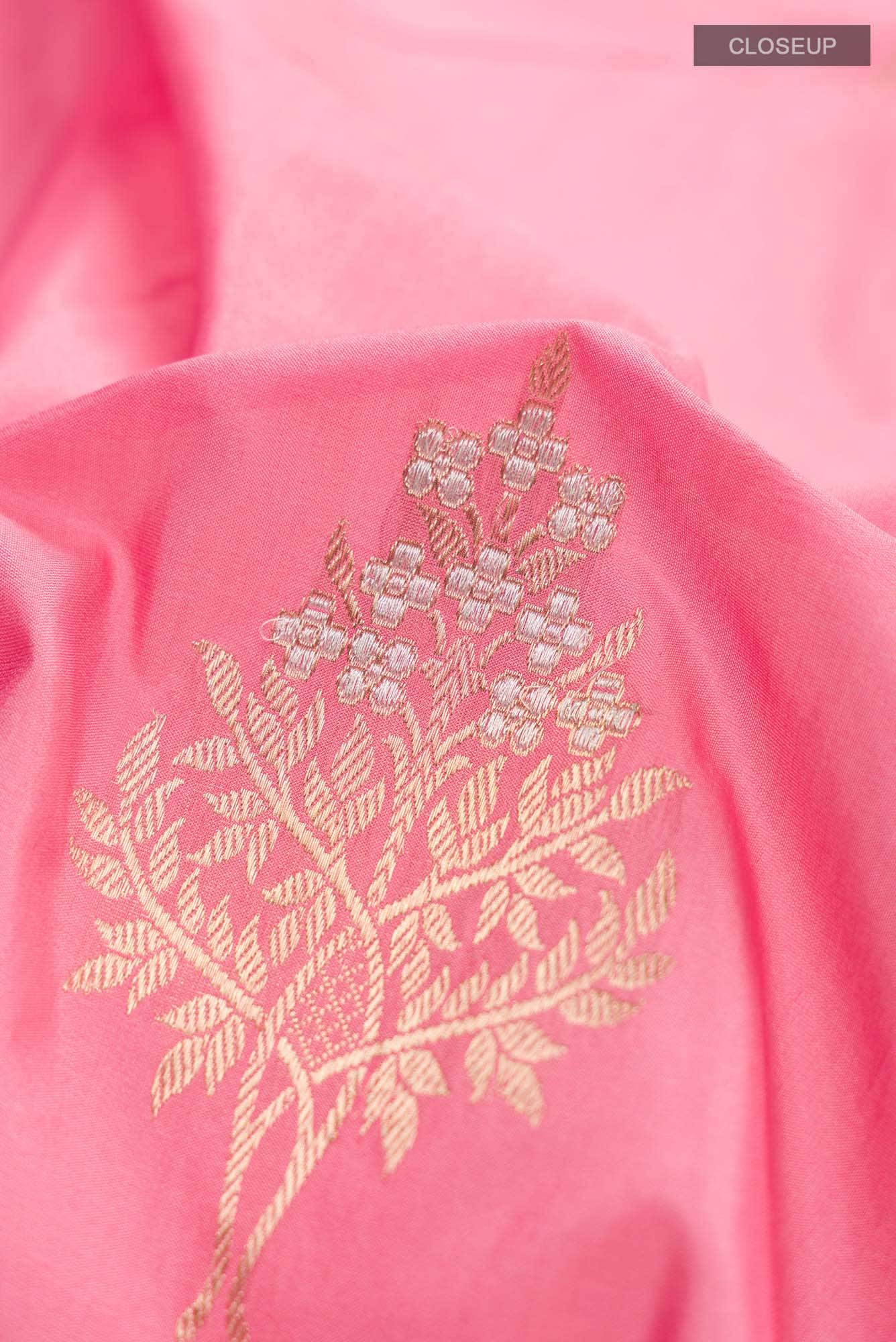 Pink Banarasi Silk Saree