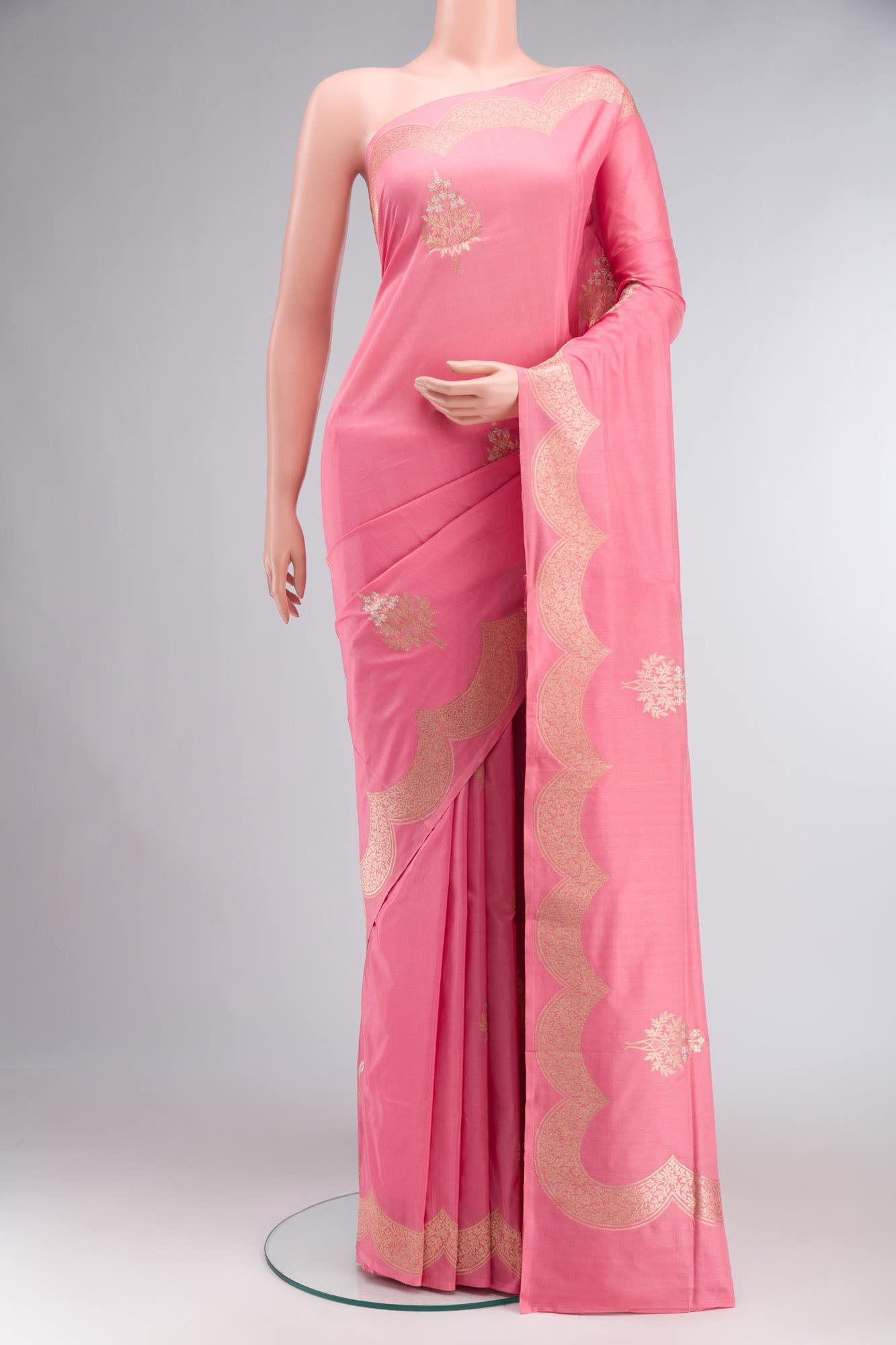 Pink Banarasi Silk Saree