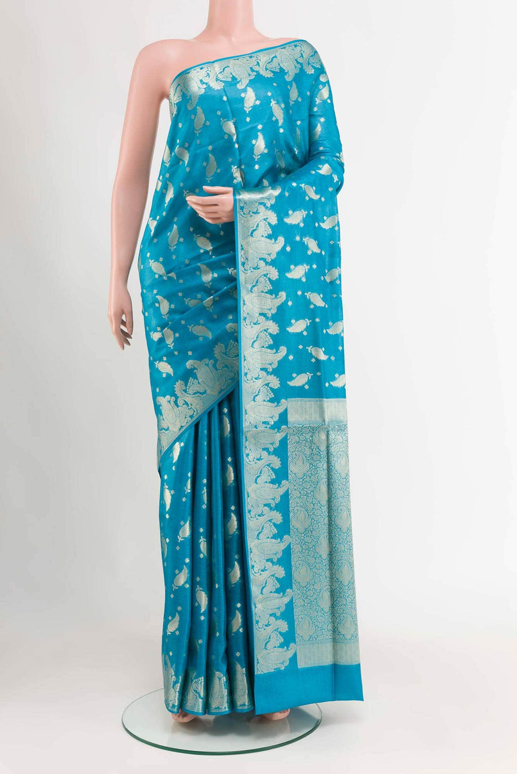 Blue Tussar Saree