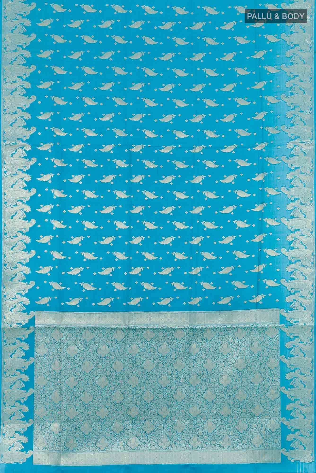 Blue Tussar Saree