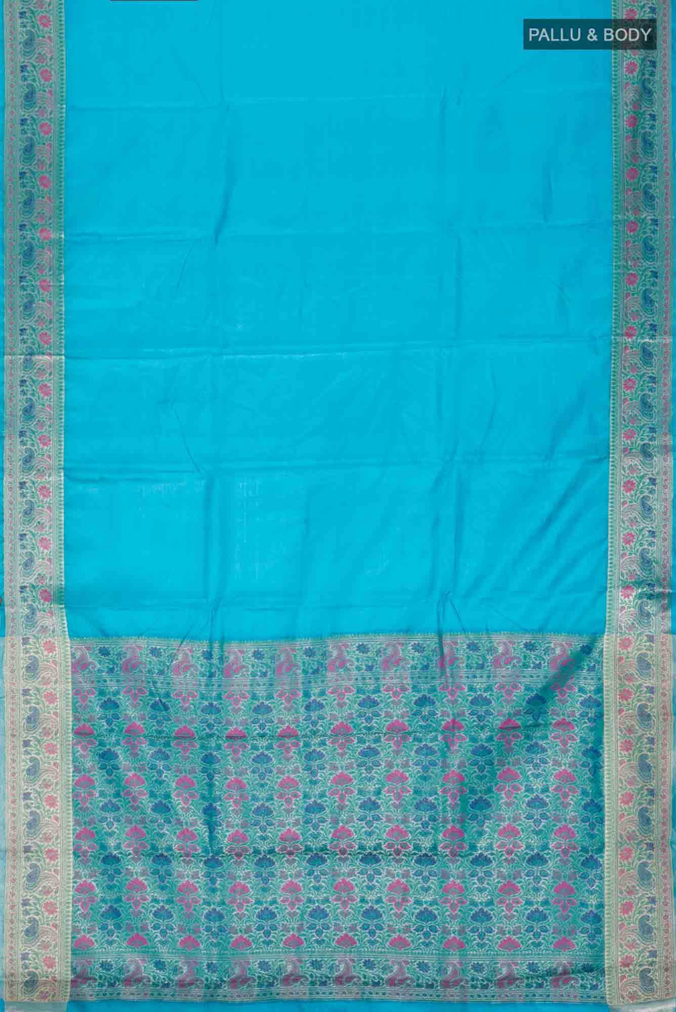 Blue Banarasi Tussar Silk Saree