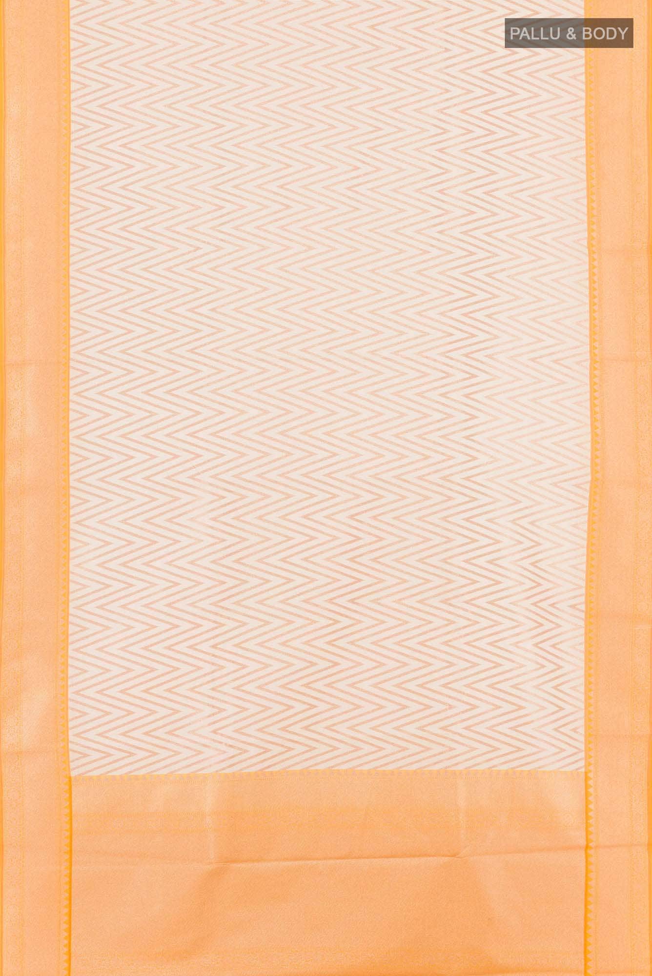 Off White Blended Banarasi Silk Cotton Saree