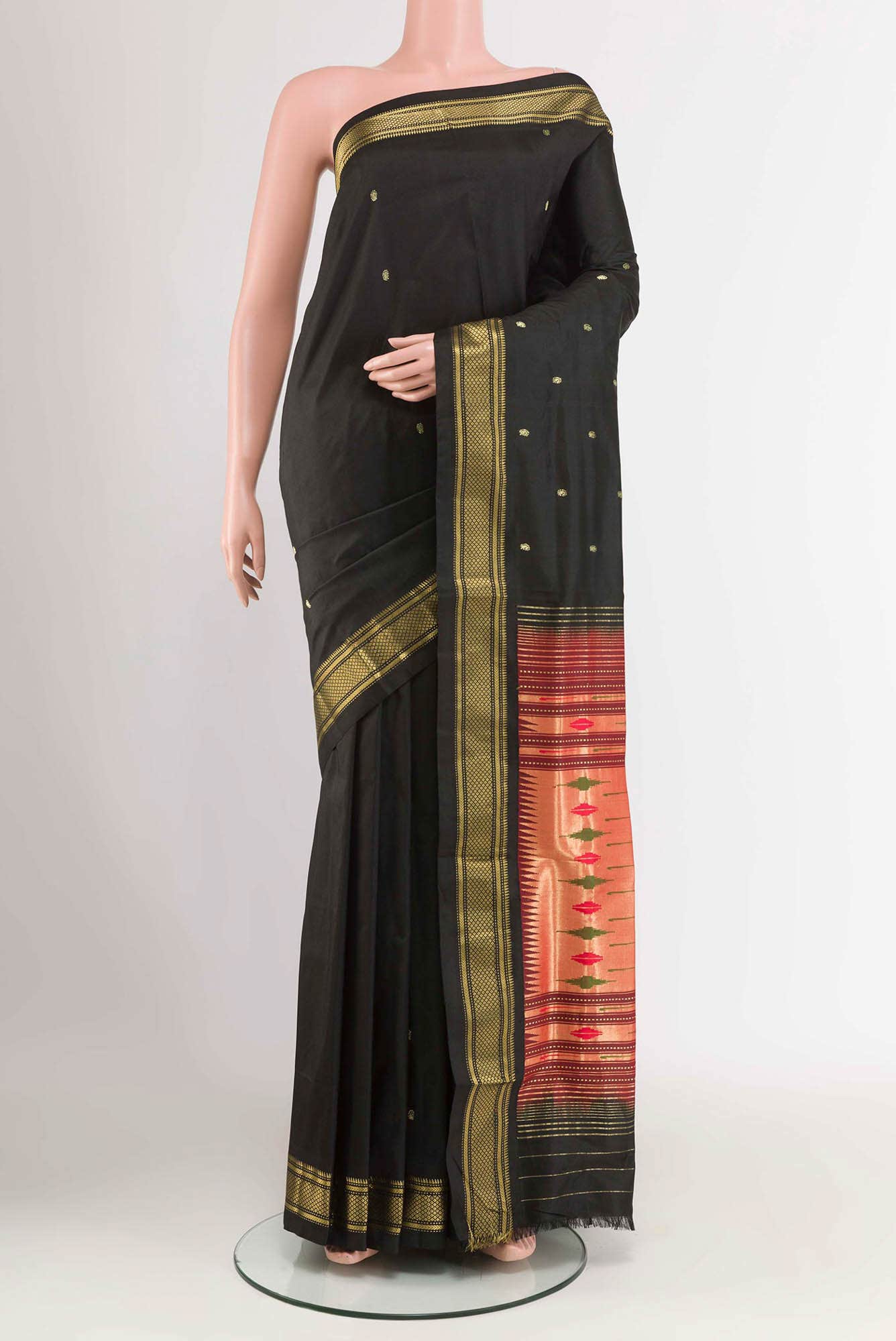 Black Paithani Silk Saree