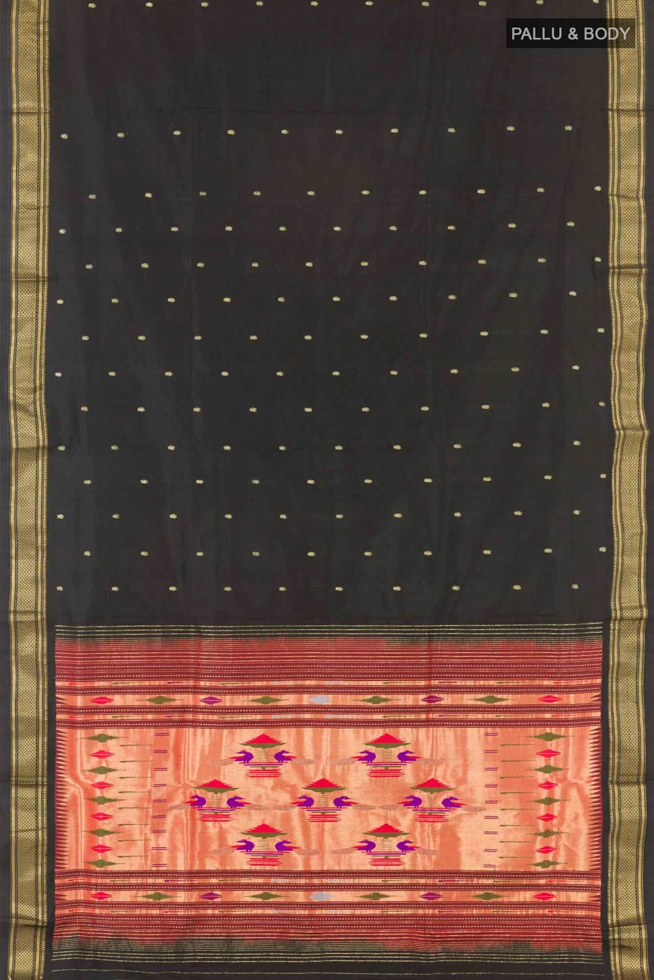 Black Paithani Silk Saree