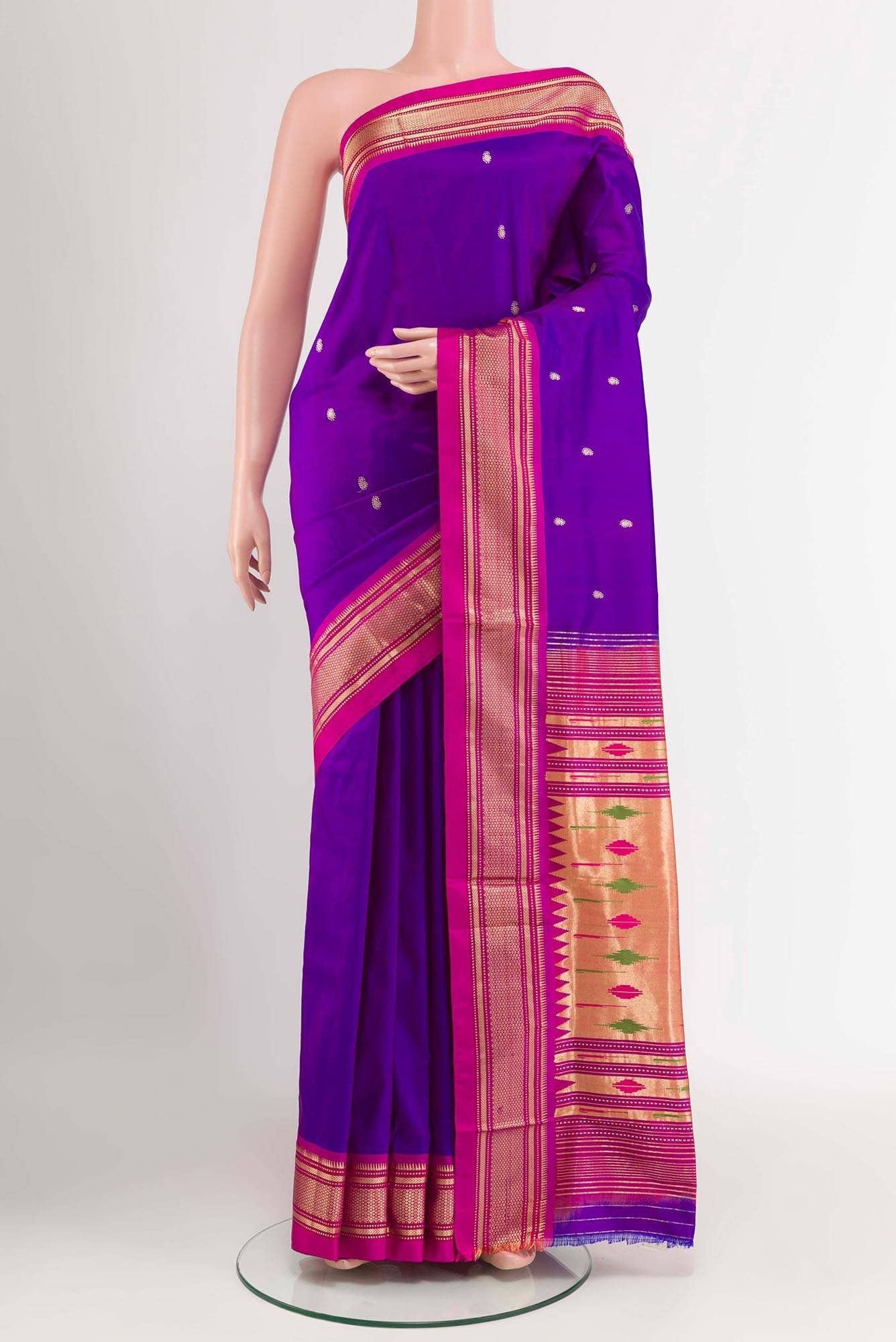 Purple Paithani Silk Saree