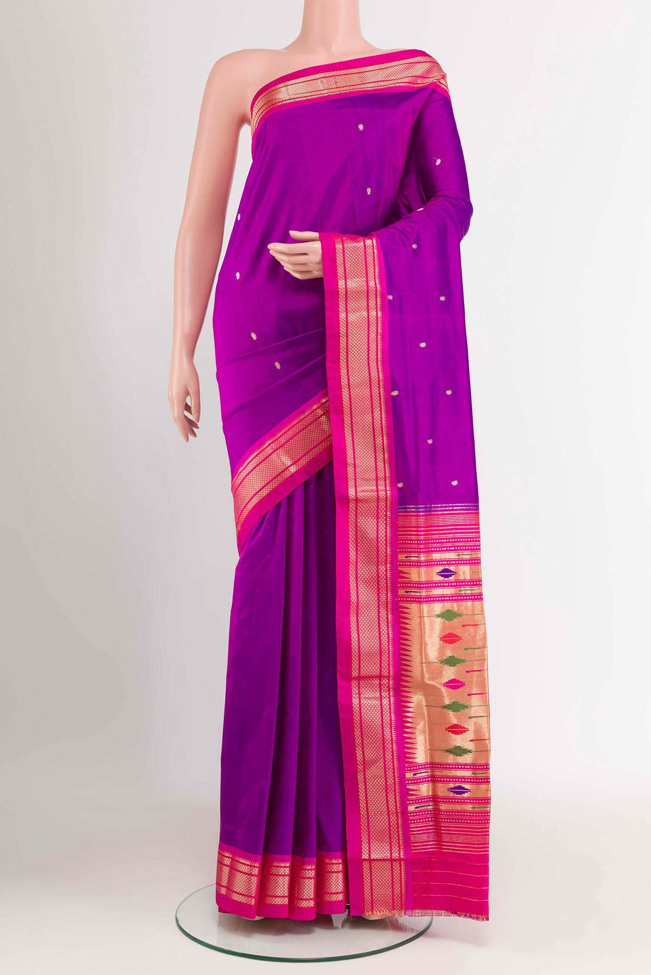 Purple Paithani Silk Saree
