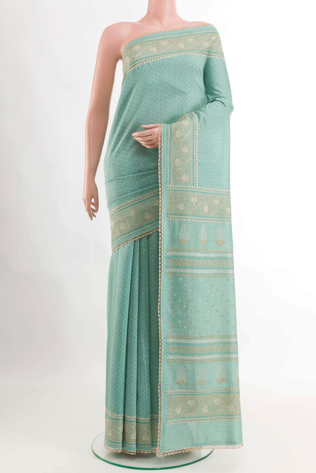 Blue Tussar Silk Saree