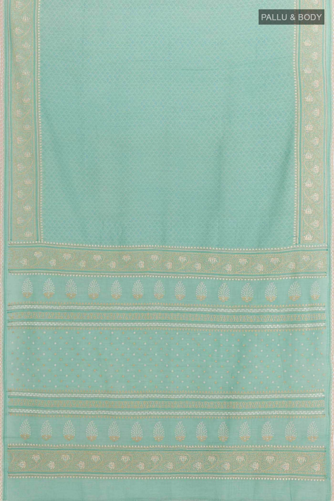 Blue Tussar Silk Saree