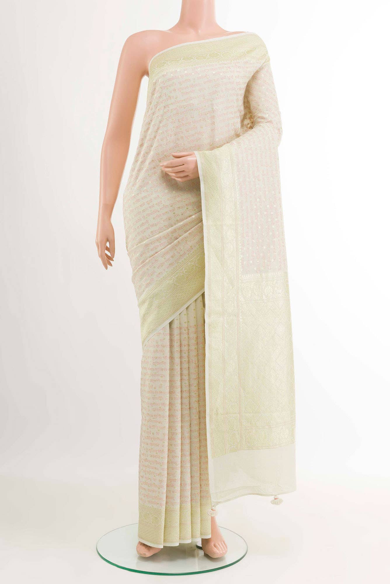 Cream Tussar Saree