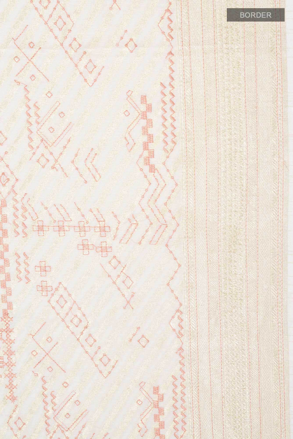 Beige Tussar Silk Saree