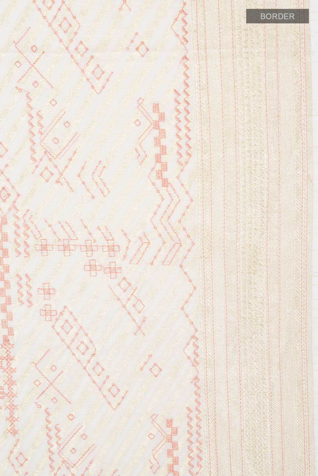 Beige Tussar Silk Saree