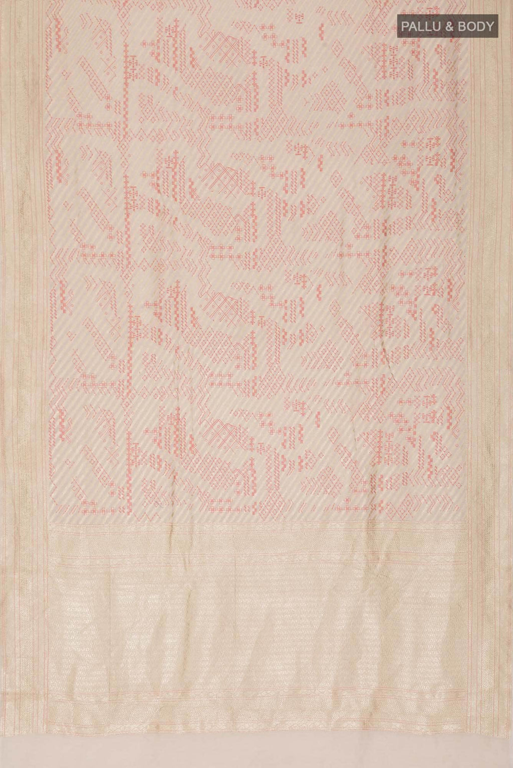 Beige Tussar Silk Saree