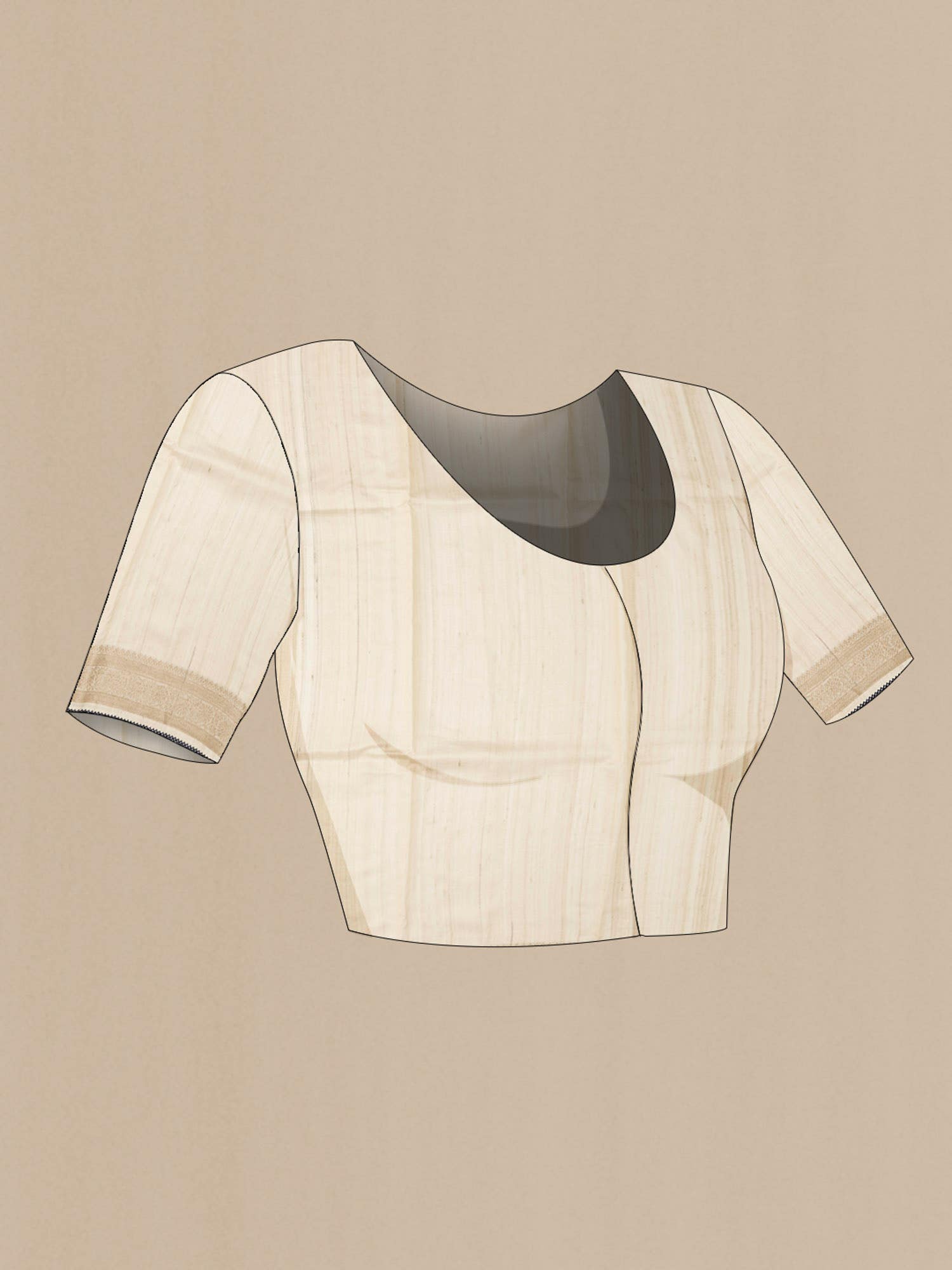 Beige Tussar Saree