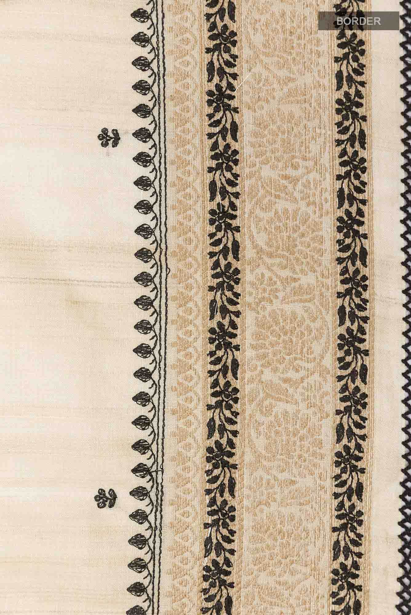 Beige Tussar Saree
